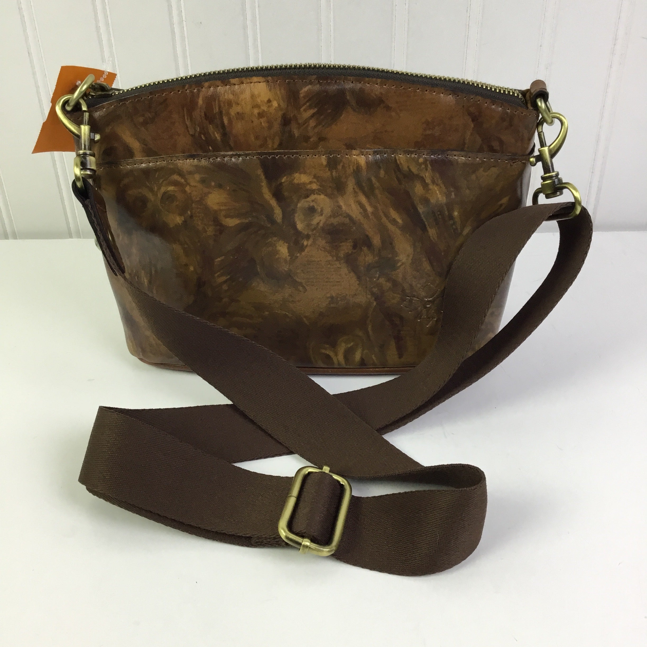 Crossbody Designer By Patricia Nash In Brown & Tan, Size:Medium