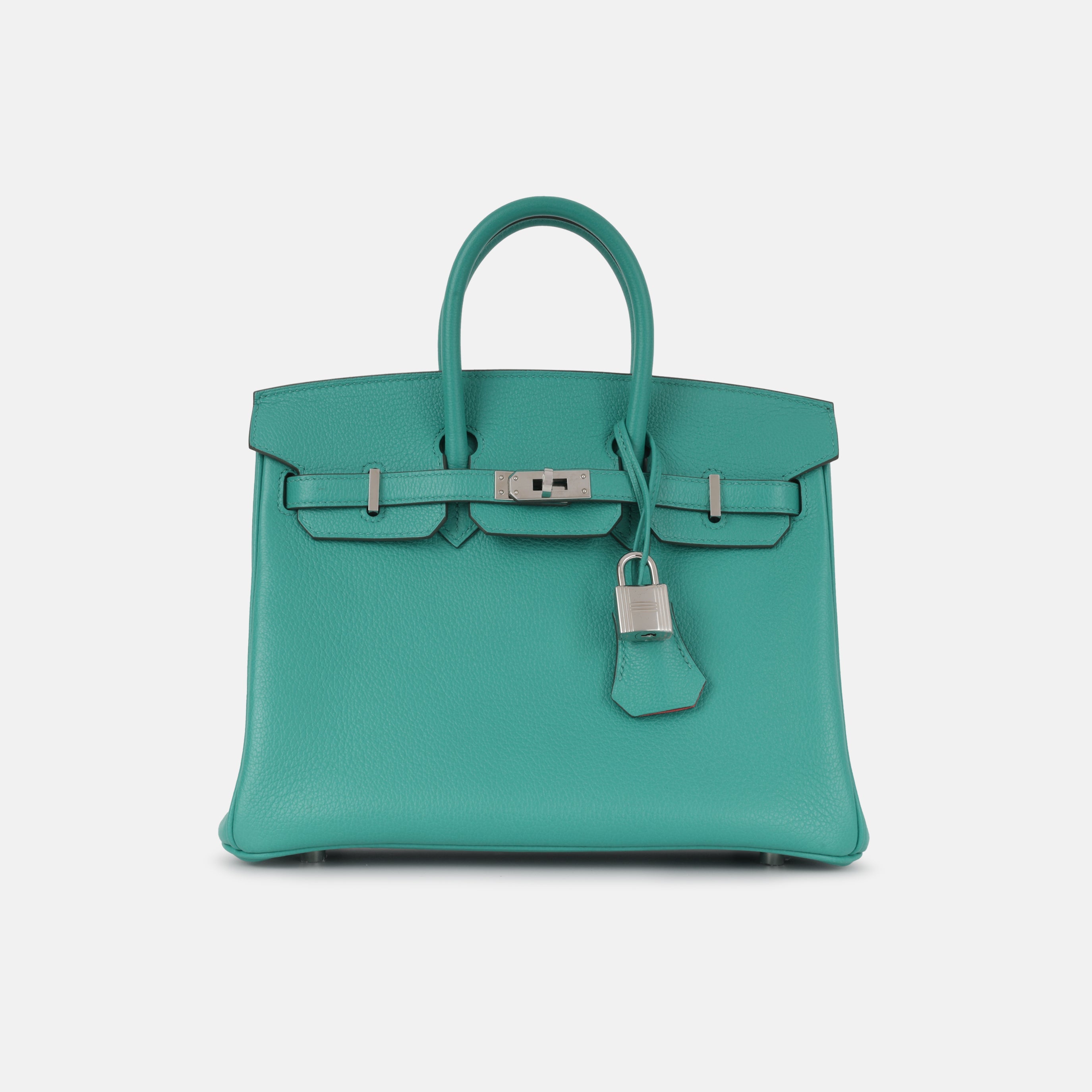 Birkin 25 Verso - Vert Verone / Rose Lipstick Novillo