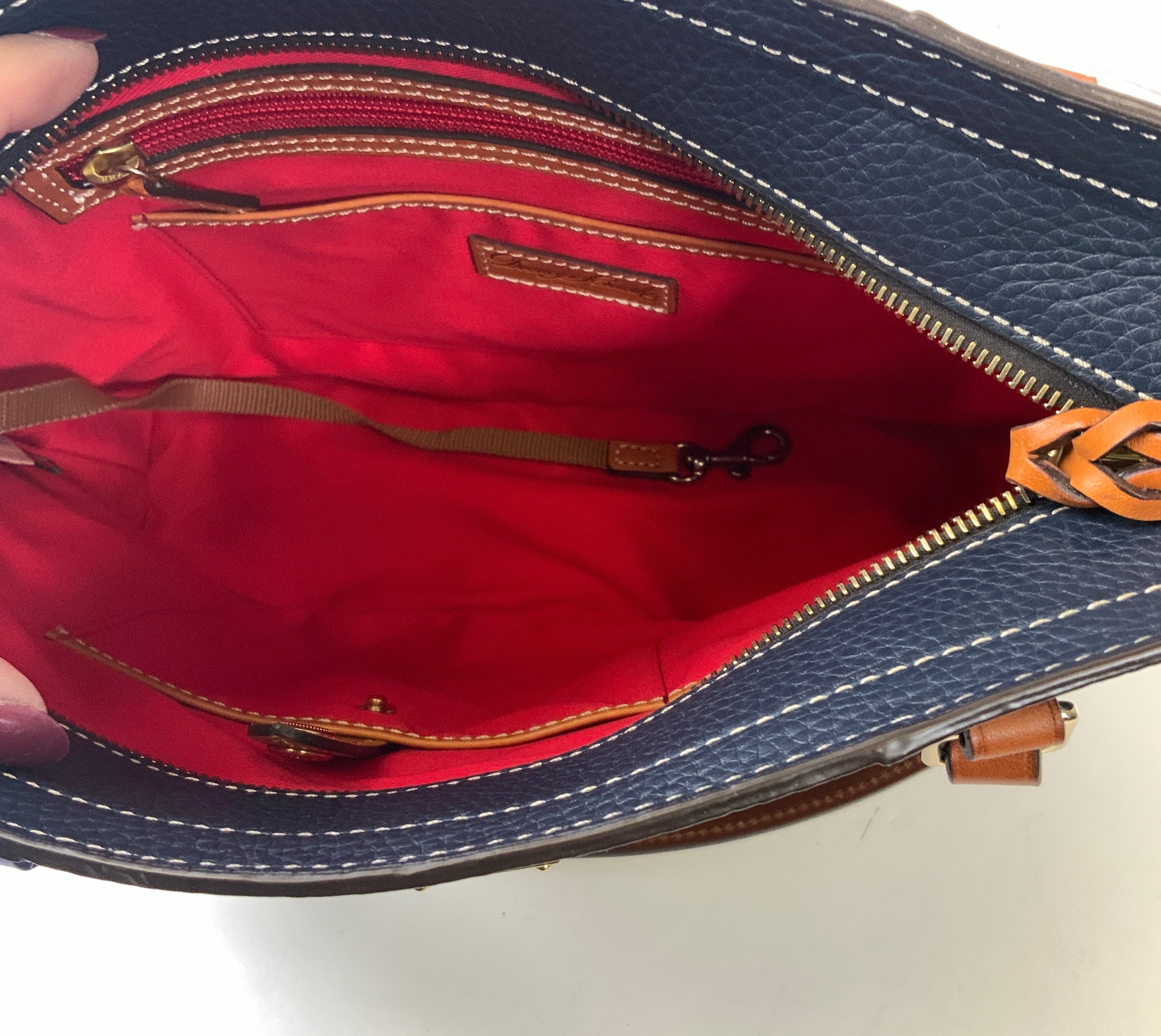 Handbag Designer By Dooney And Bourke In Navy, Size:Large