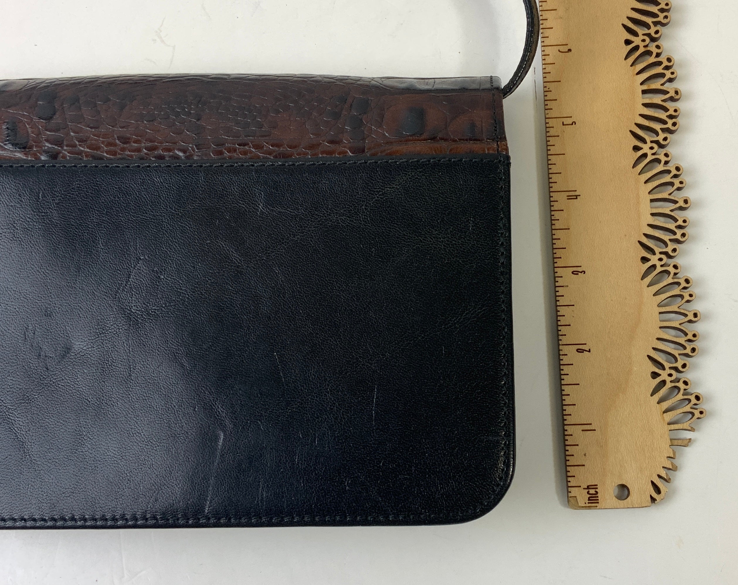 Crossbody Designer By Brahmin In Black & Brown, Size:Small