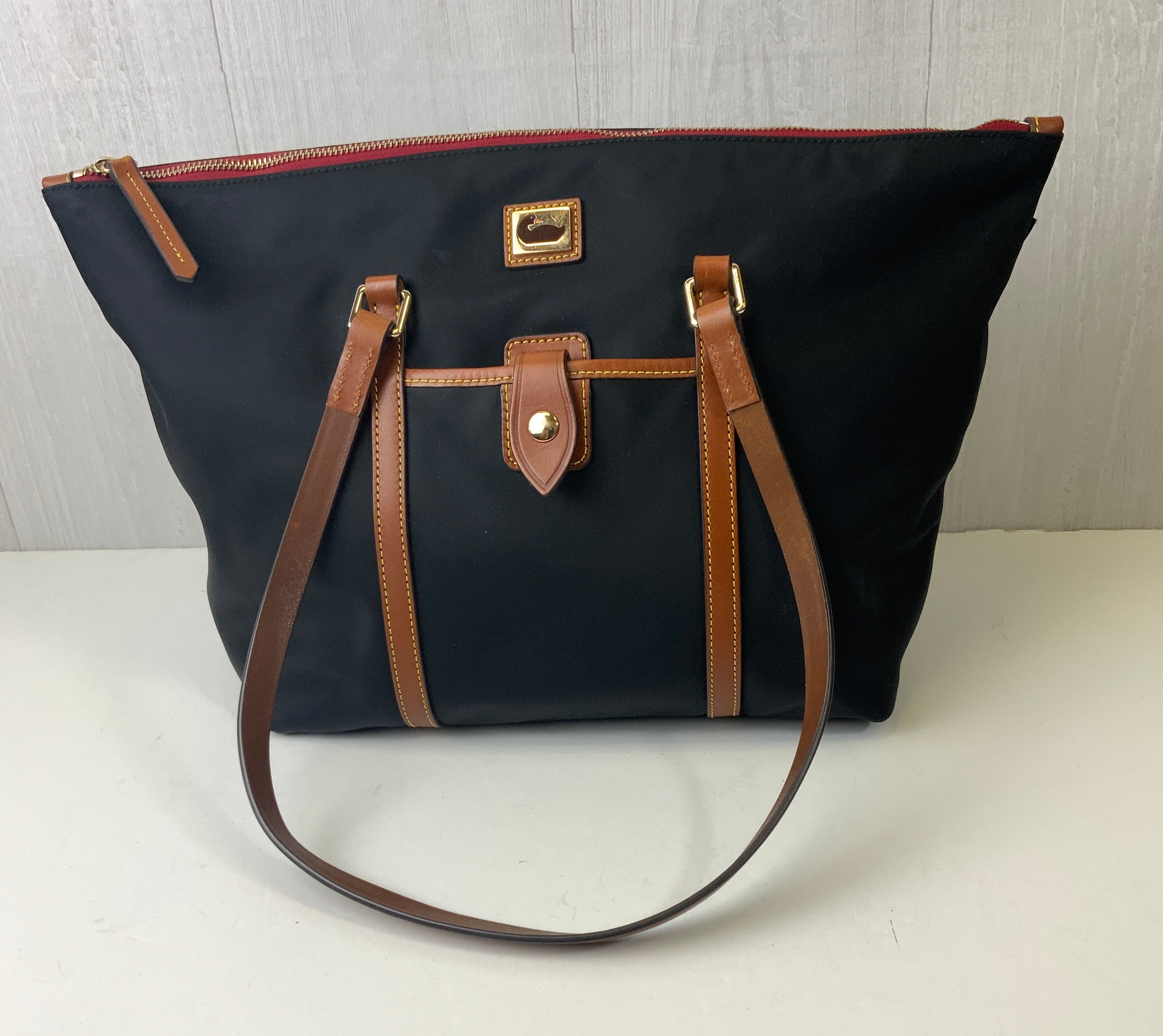 Handbag Designer By Dooney And Bourke In Black & Brown, Size:Large