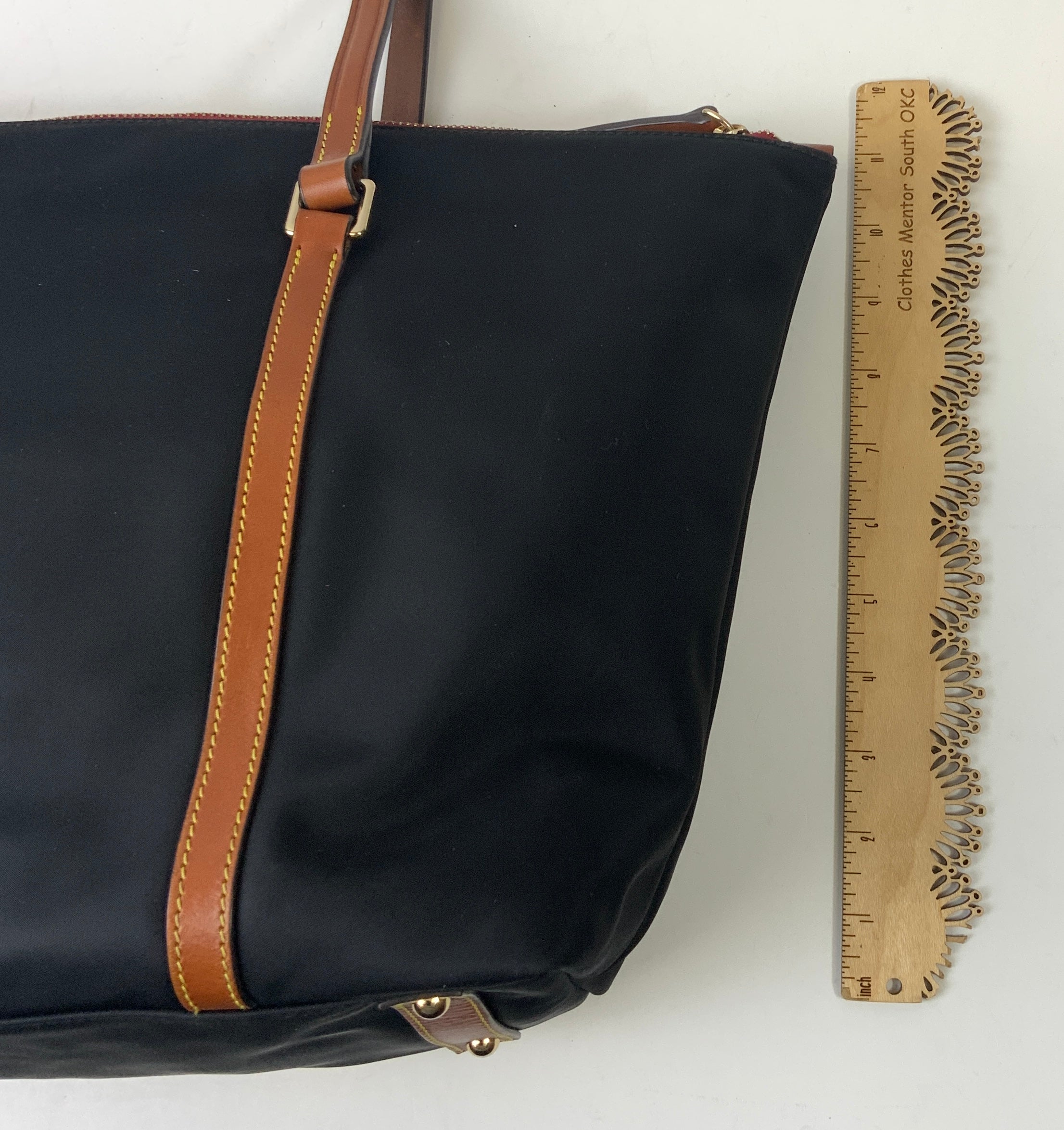 Handbag Designer By Dooney And Bourke In Black & Brown, Size:Large