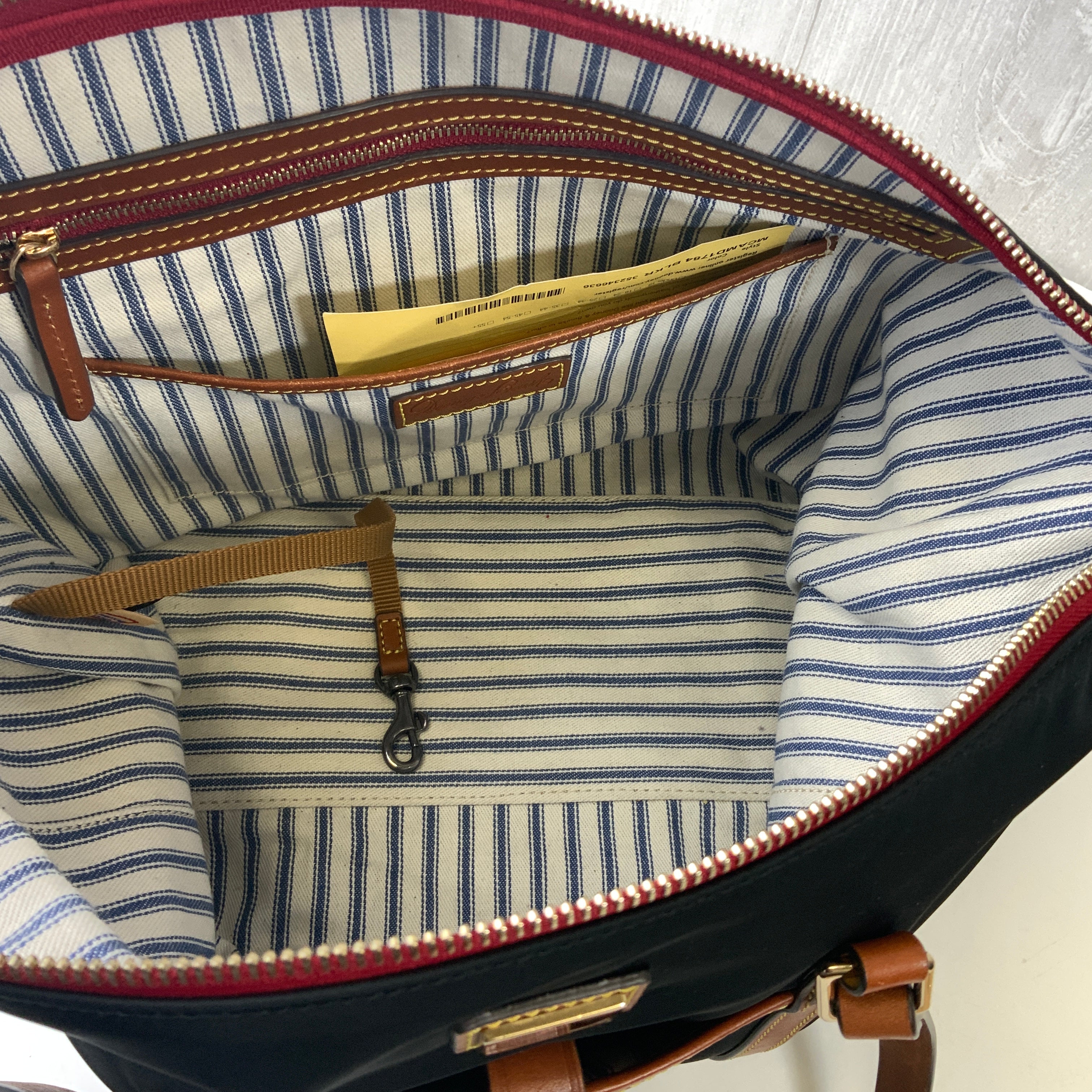 Handbag Designer By Dooney And Bourke In Black & Brown, Size:Large