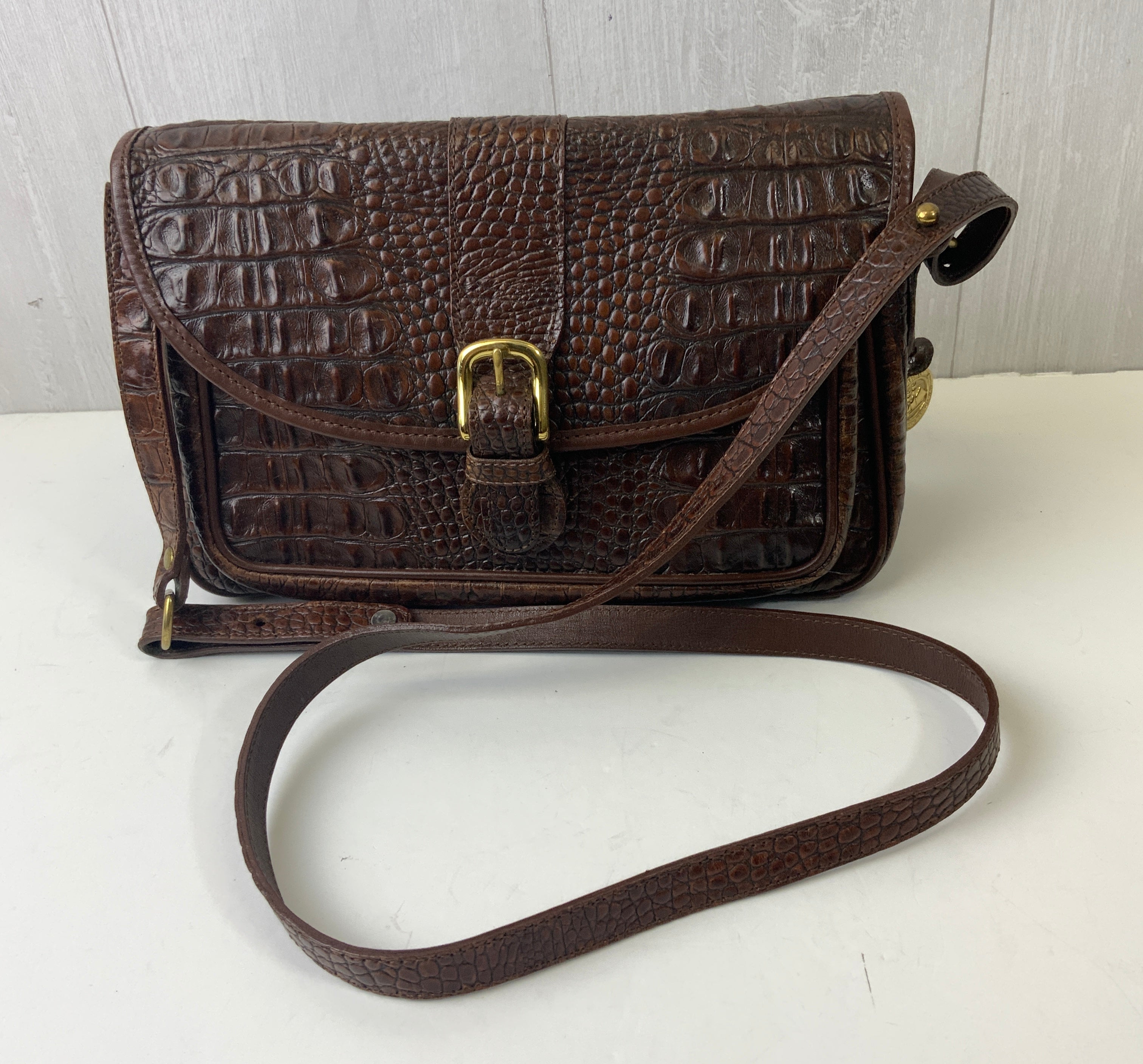 Crossbody Designer By Brahmin In Brown, Size:Medium