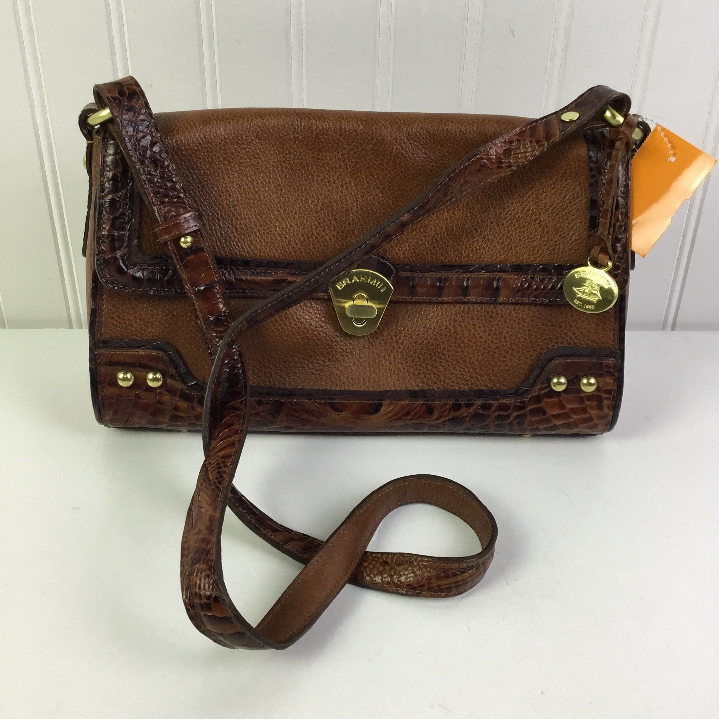 Handbag Designer By Brahmin In Brown, Size:Small