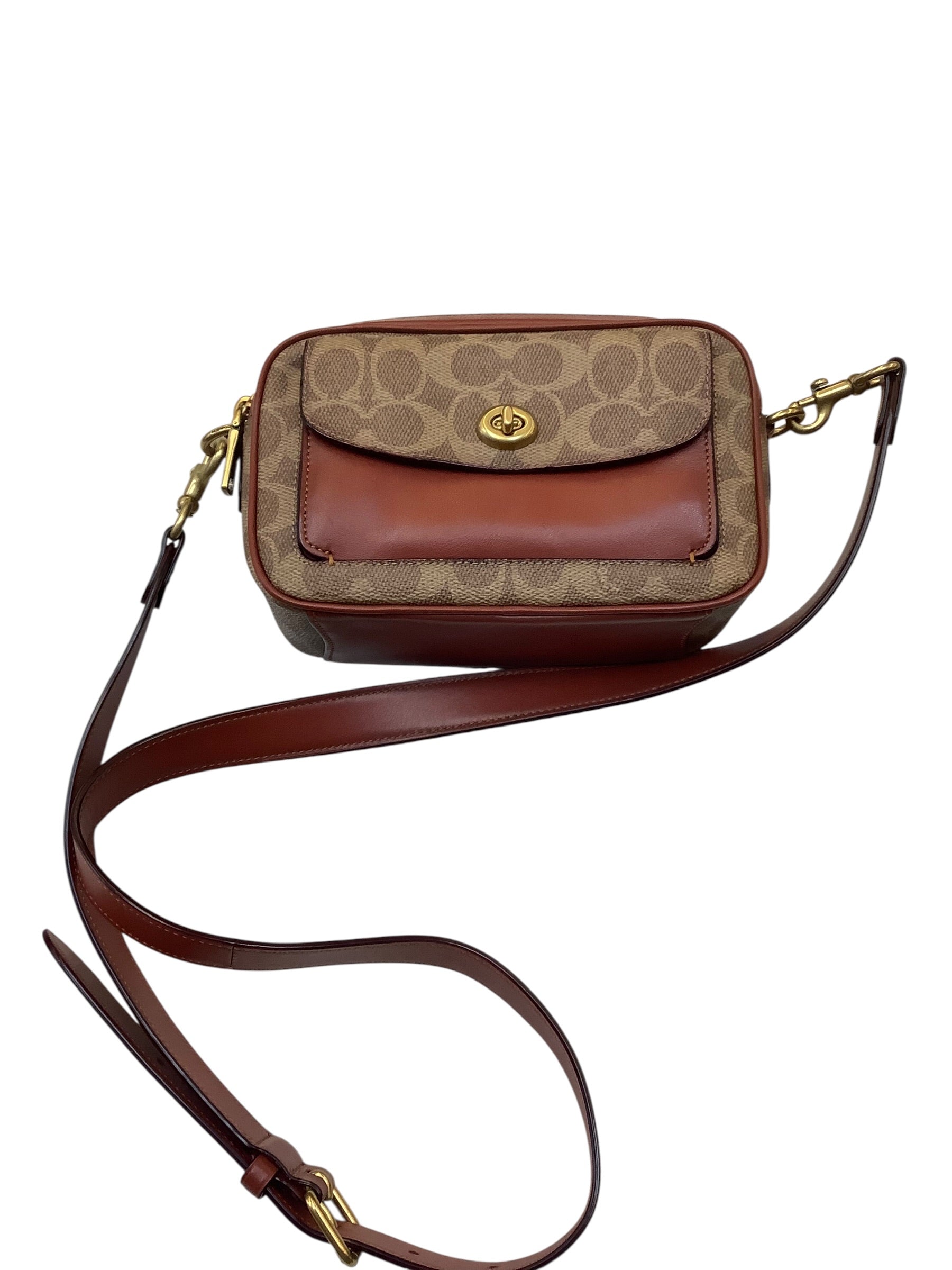 Handbag Designer By Coach In Tan, Size:Small