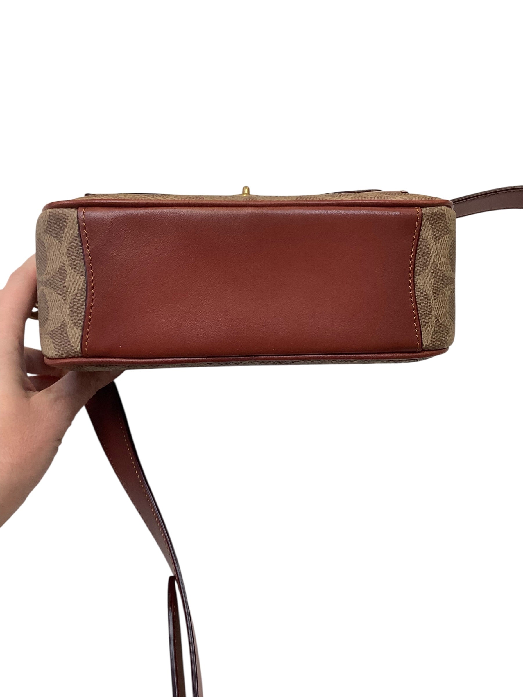 Handbag Designer By Coach In Tan, Size:Small