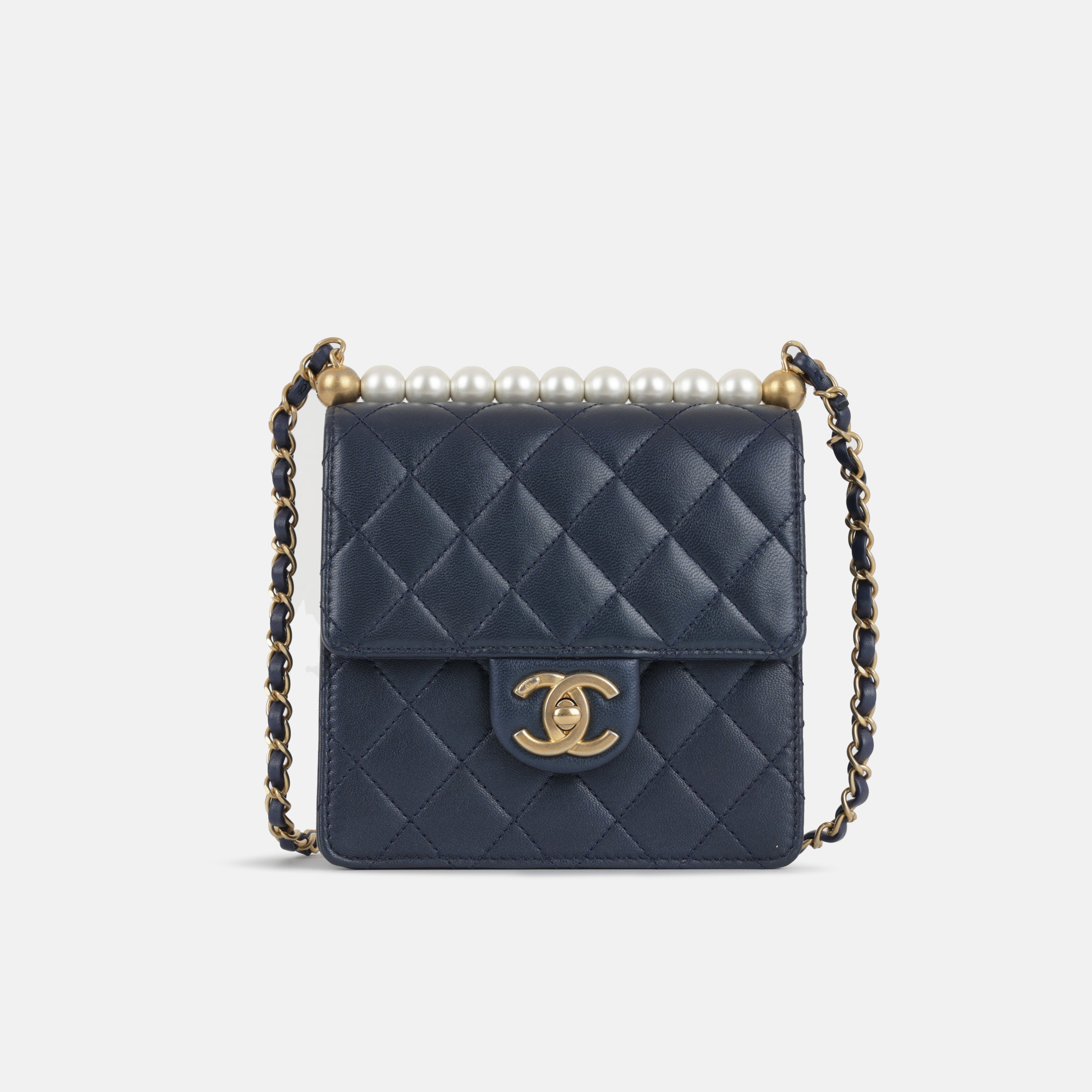 Vertical Pearl Flap Bag