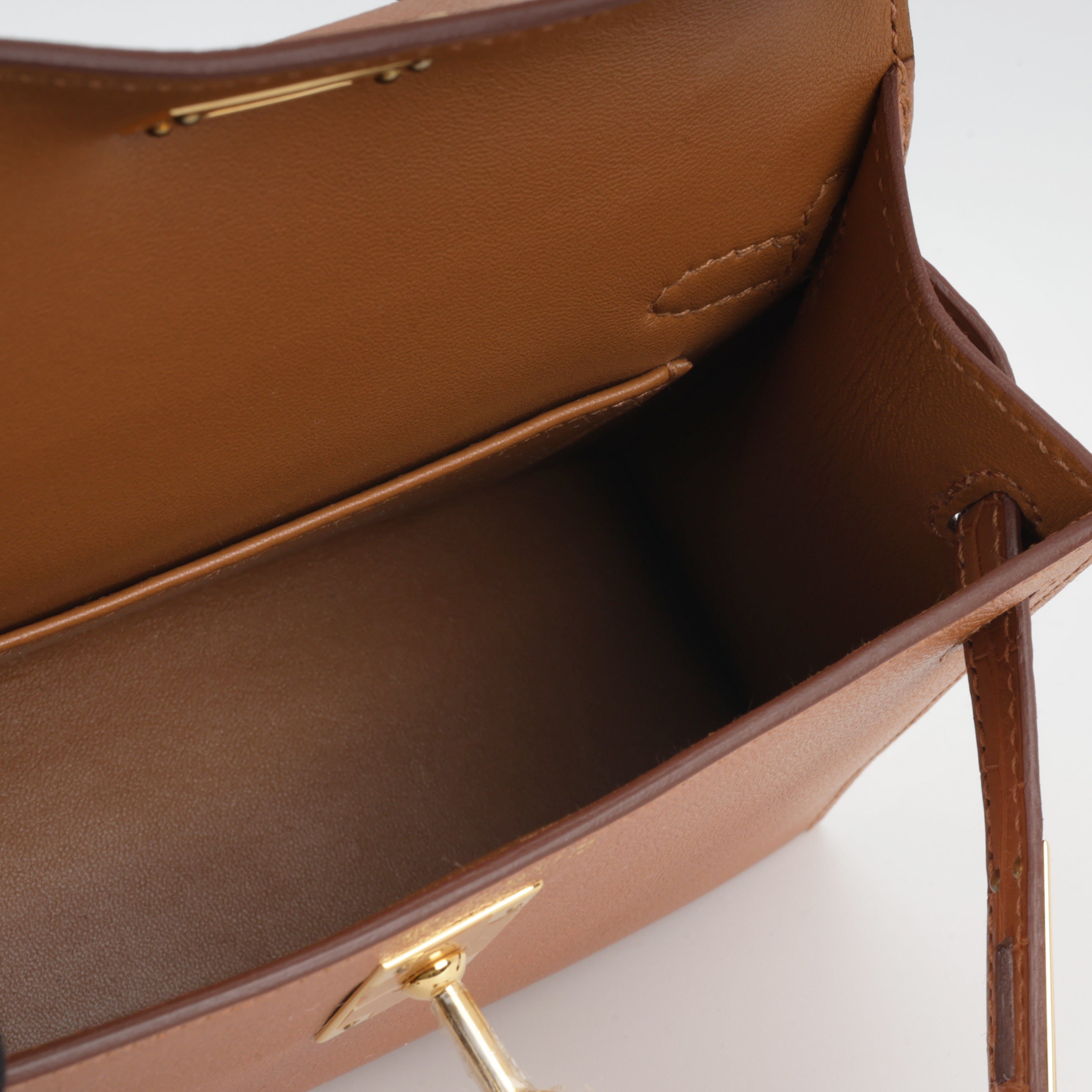 Mini Kelly Touch - Gold Madame / Alligator