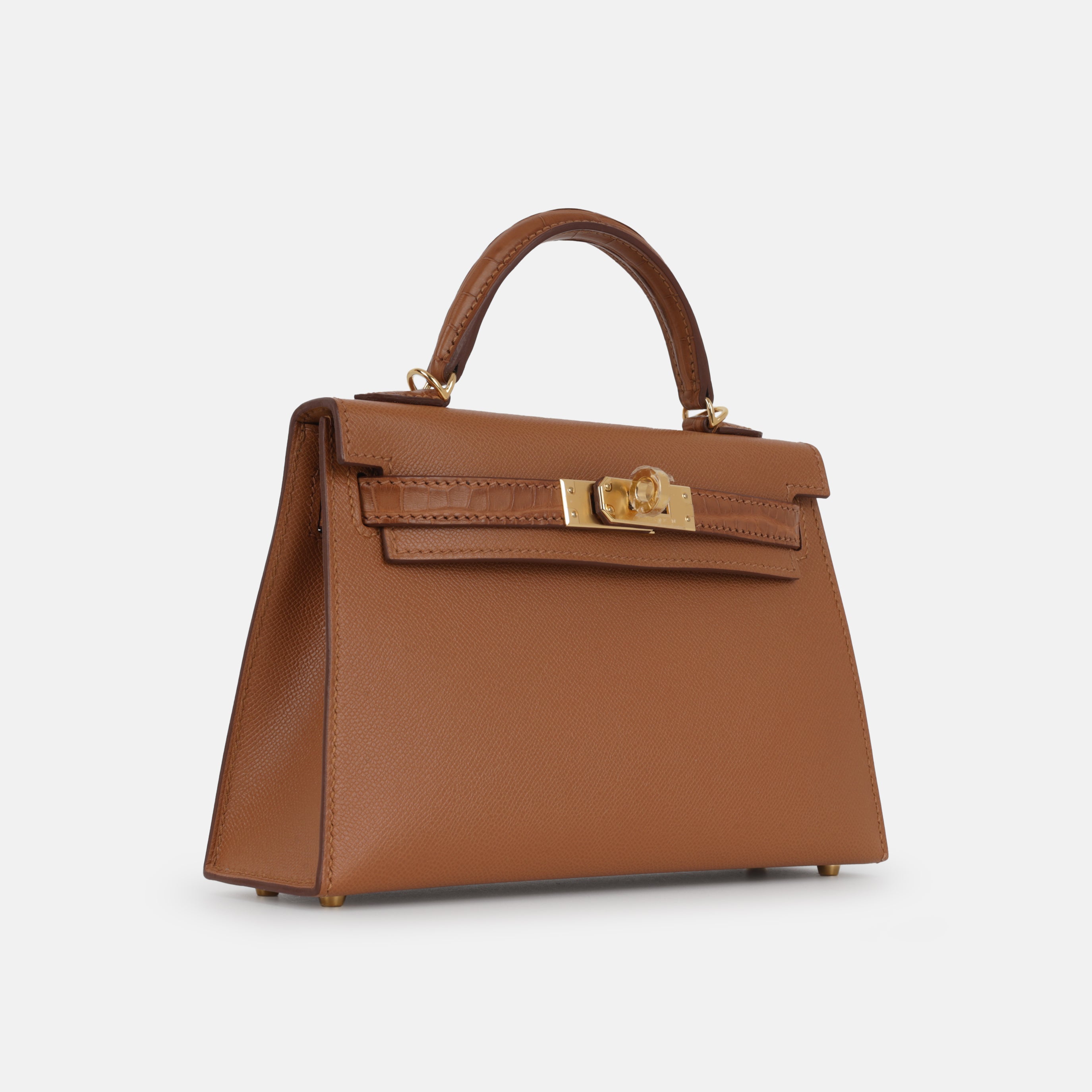Mini Kelly Touch - Gold Madame / Alligator