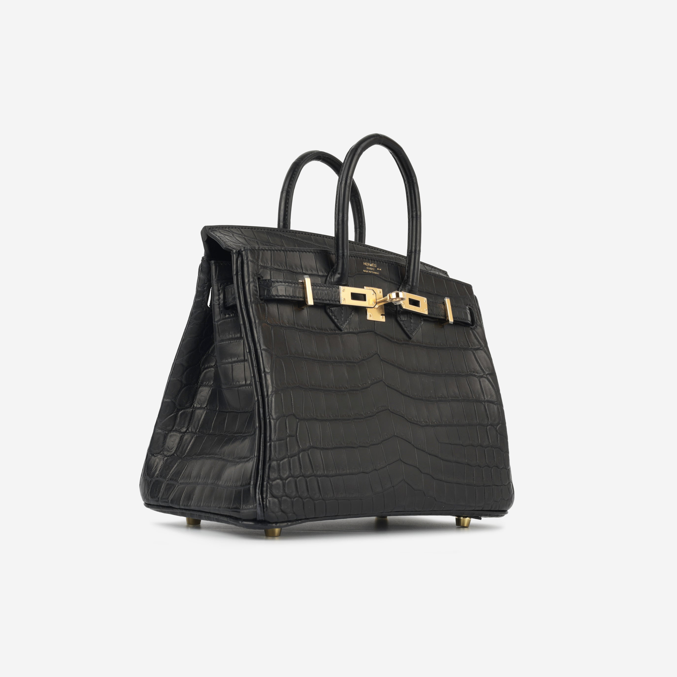 Hermès Birkin 25 - Noir Matte Crocodile Niloticus | Gold Hardware