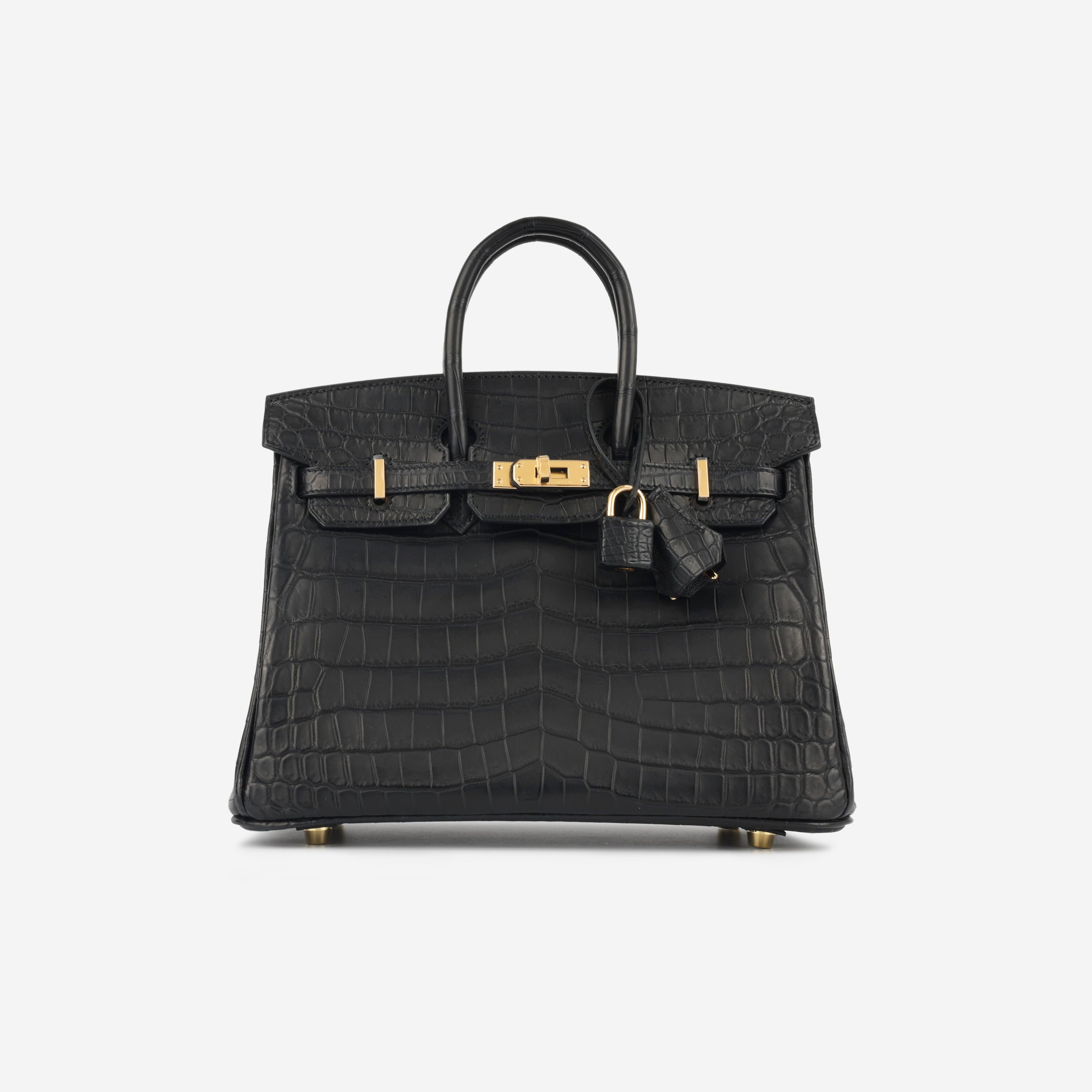 Hermès Birkin 25 - Noir Matte Crocodile Niloticus | Gold Hardware