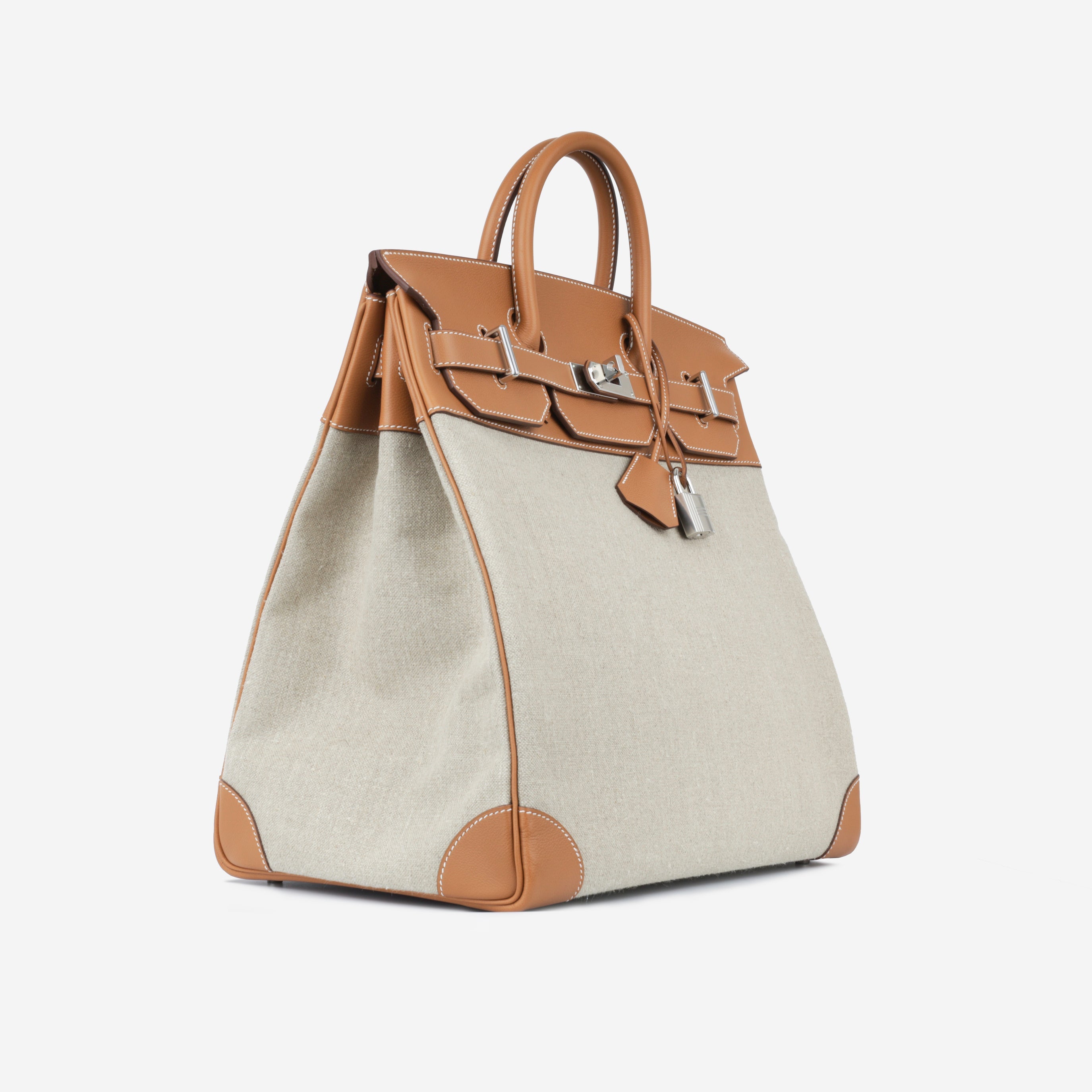 Hermès HAC 40 - Gold Togo/Ecru Toile | Palladium Hardware