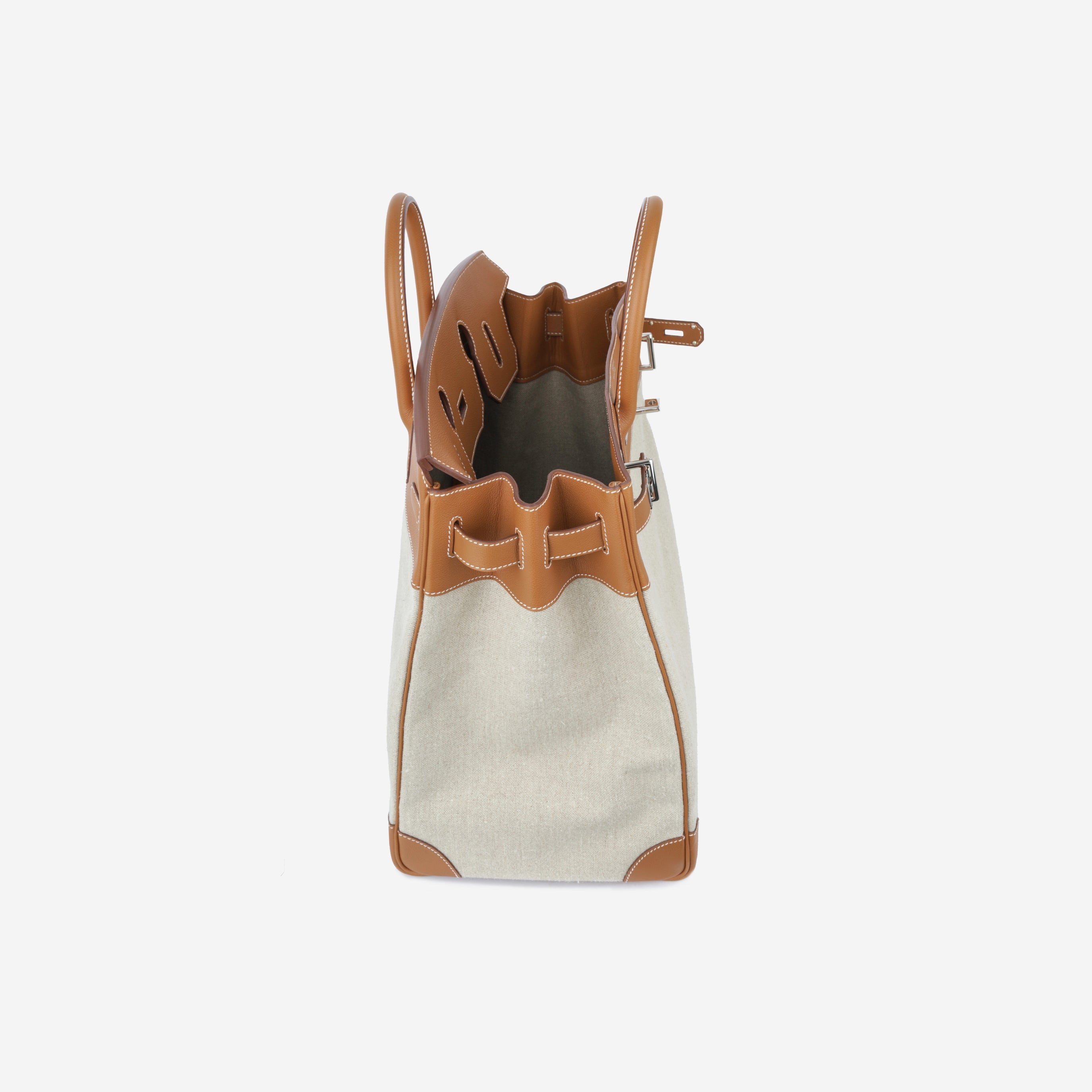 Hermès HAC 40 - Gold Togo/Ecru Toile | Palladium Hardware