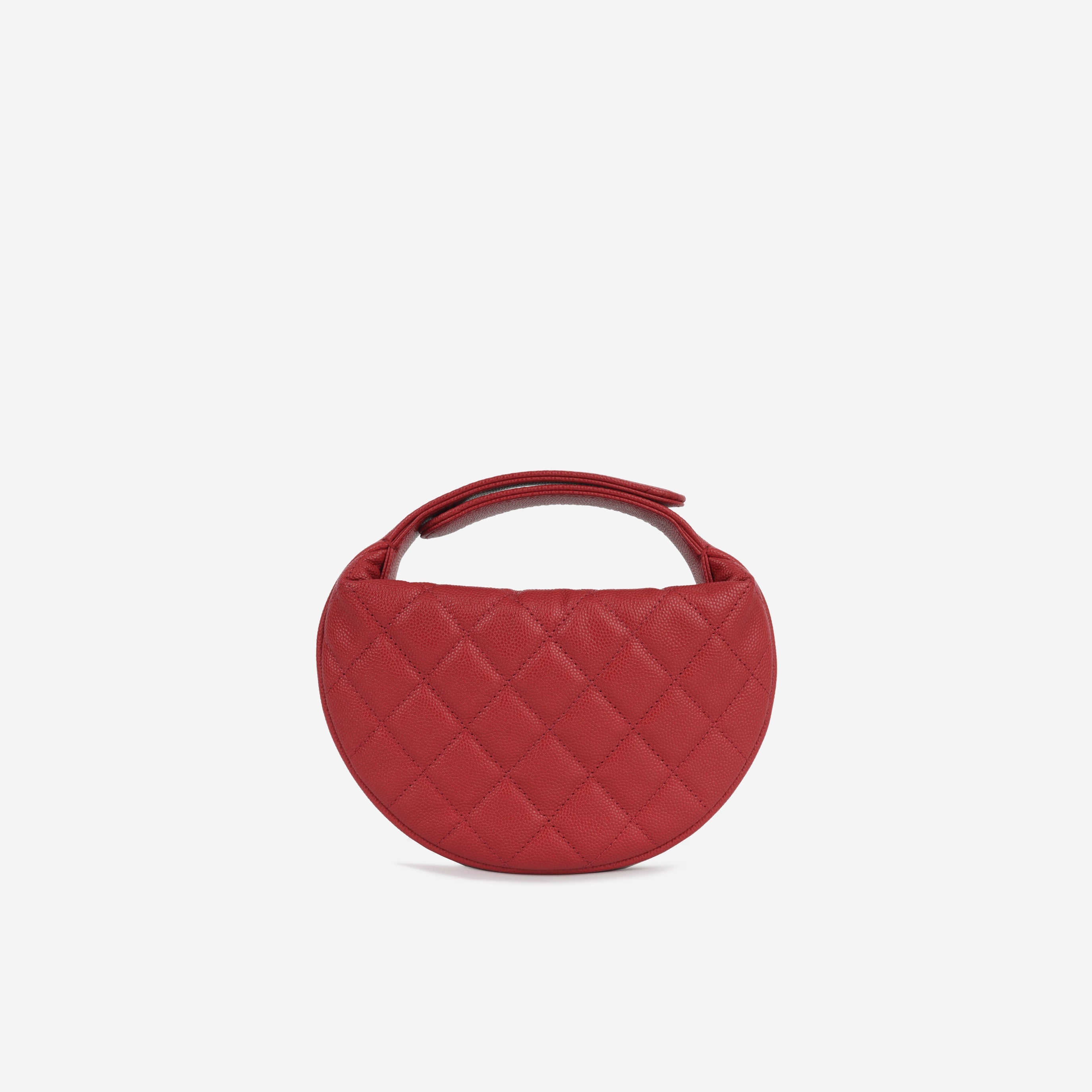 Chanel Half Moon Clutch Bag - Red Caviar | Gold Hardware