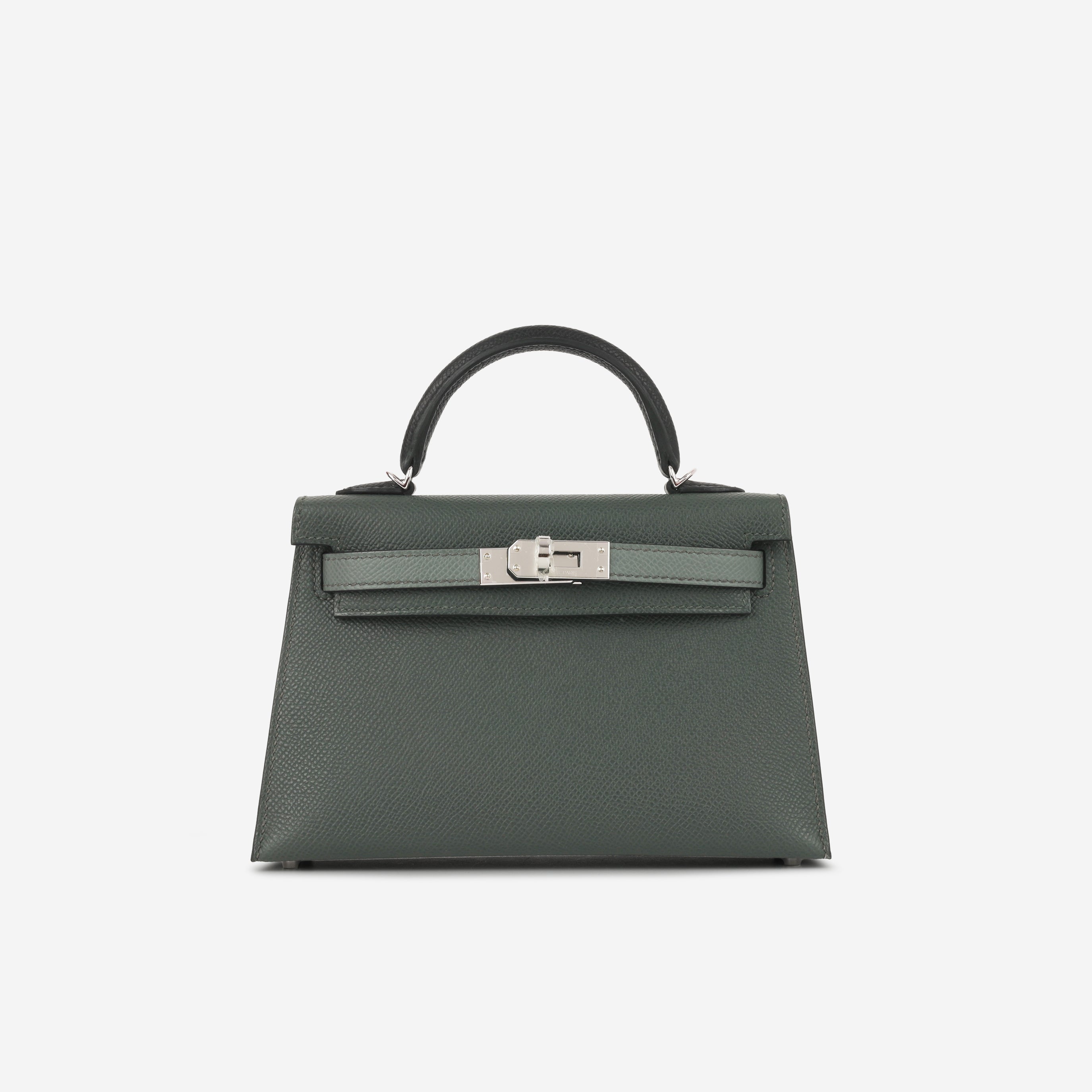 Hermès Mini Kelly - Vert Mangrove / Vert Amande / Noir