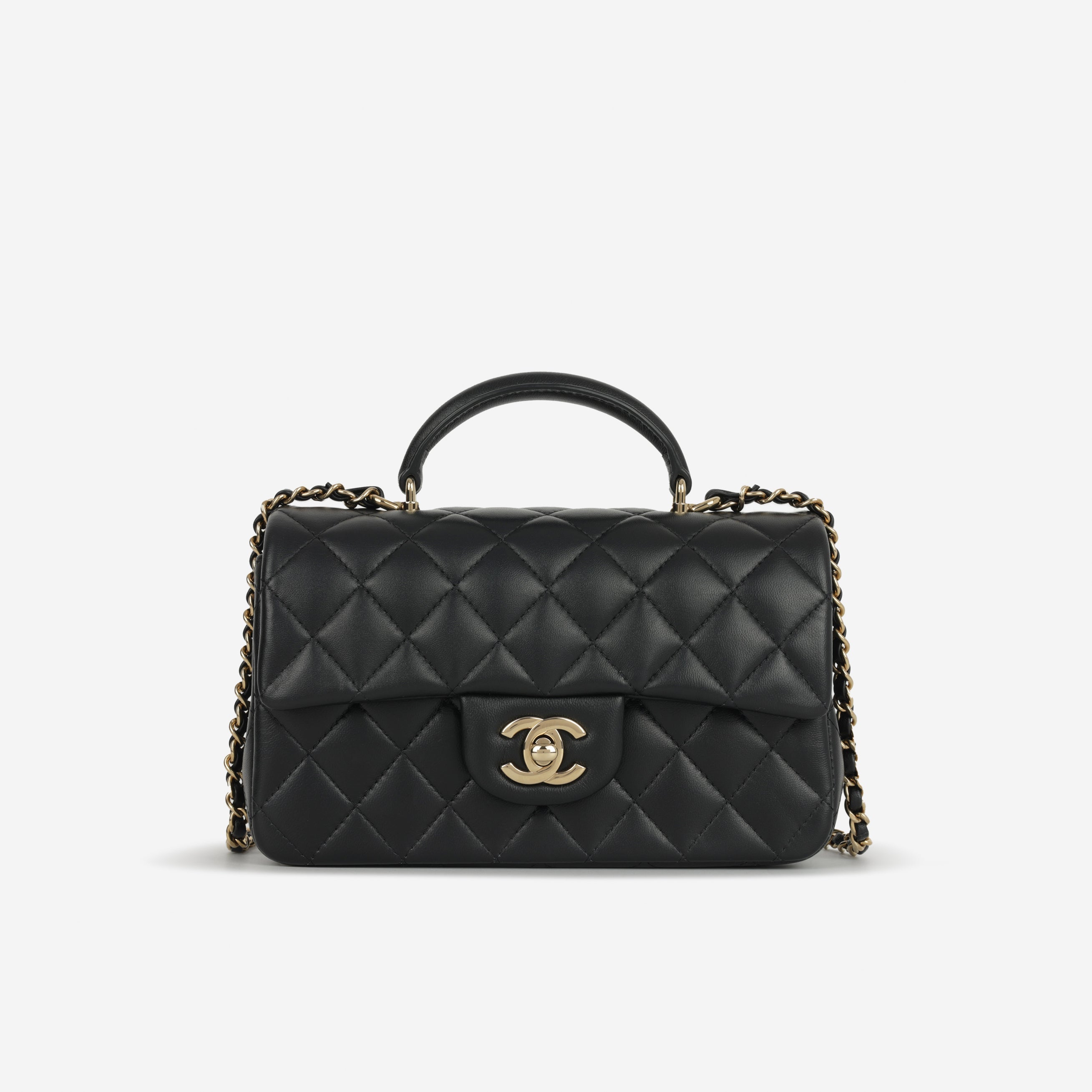 Mini Rectangular Top Handle | Gold Hardware