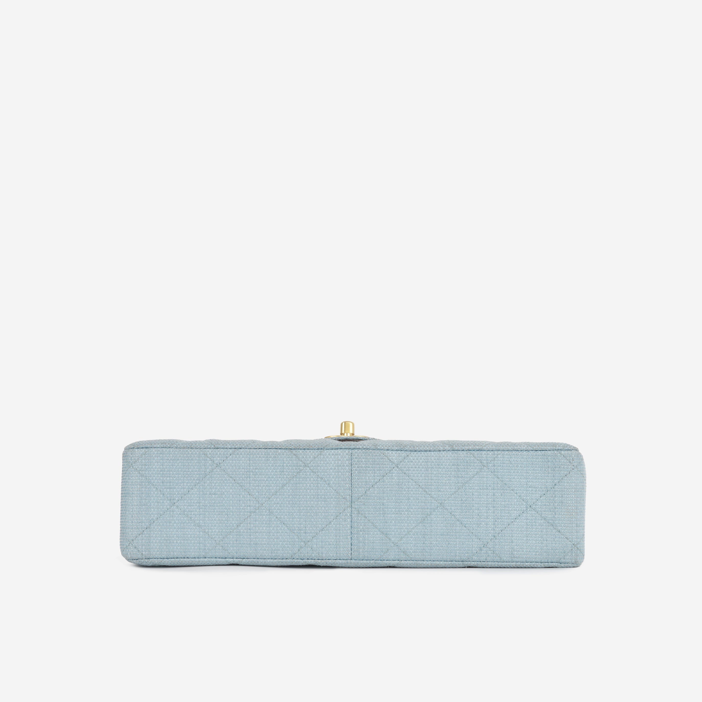 Classic Flap Bag - Blue Raffia