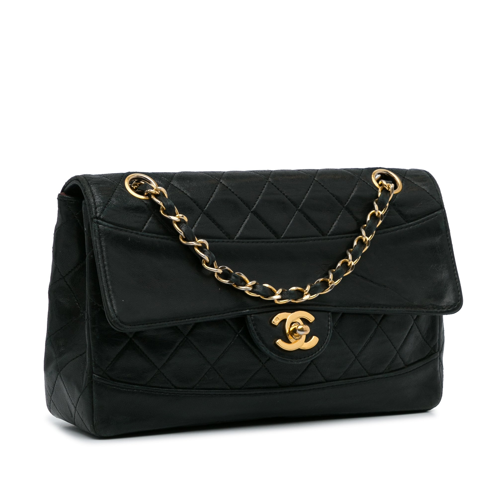Vintage CC Chain Flap Bag Quilted Lambskin Medium