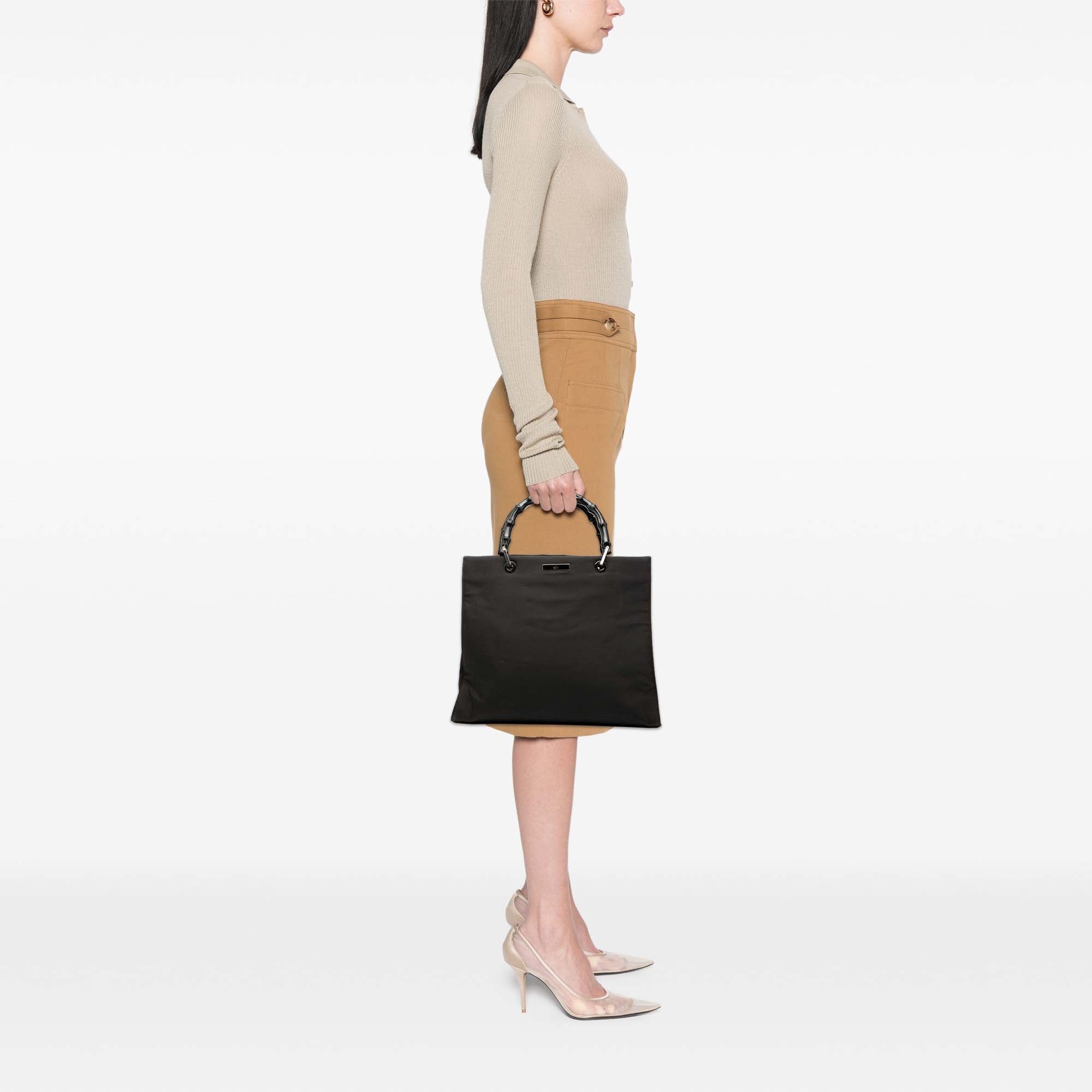 Bamboo Shopper Tote Leather Large