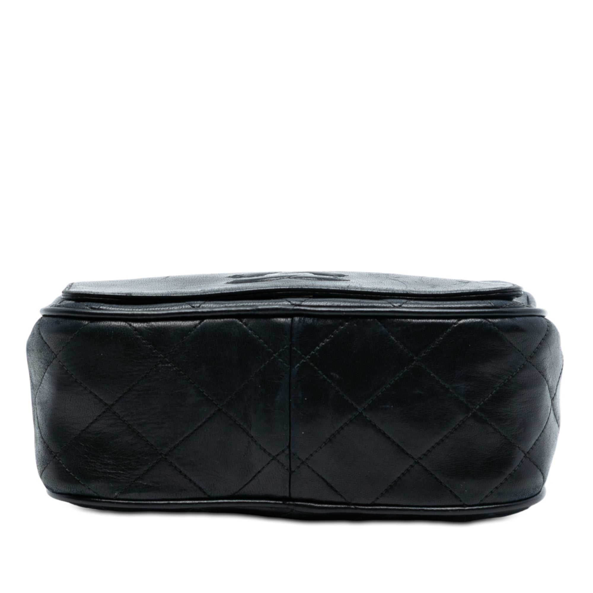 Vintage Front Pocket Camera Bag Quilted Leather Small