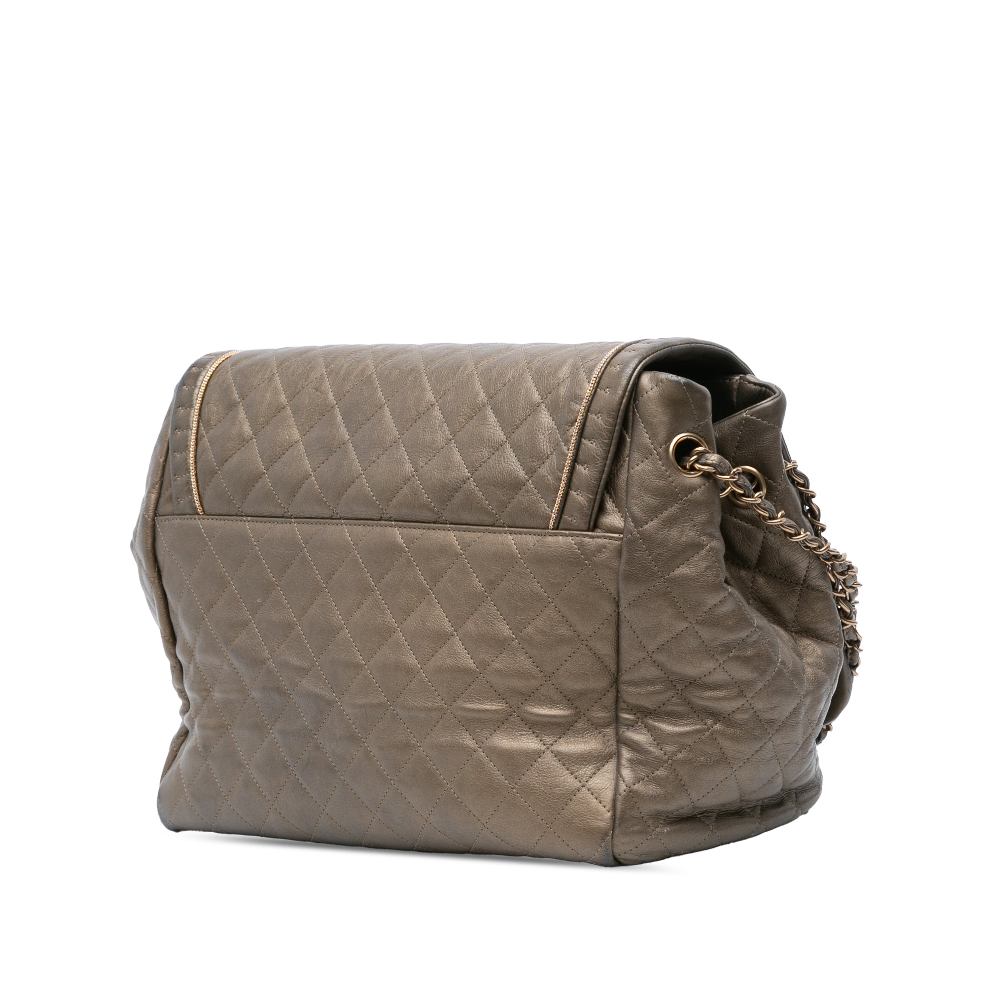 Istanbul Accordion Flap Bag Quilted Aged Leather Medium