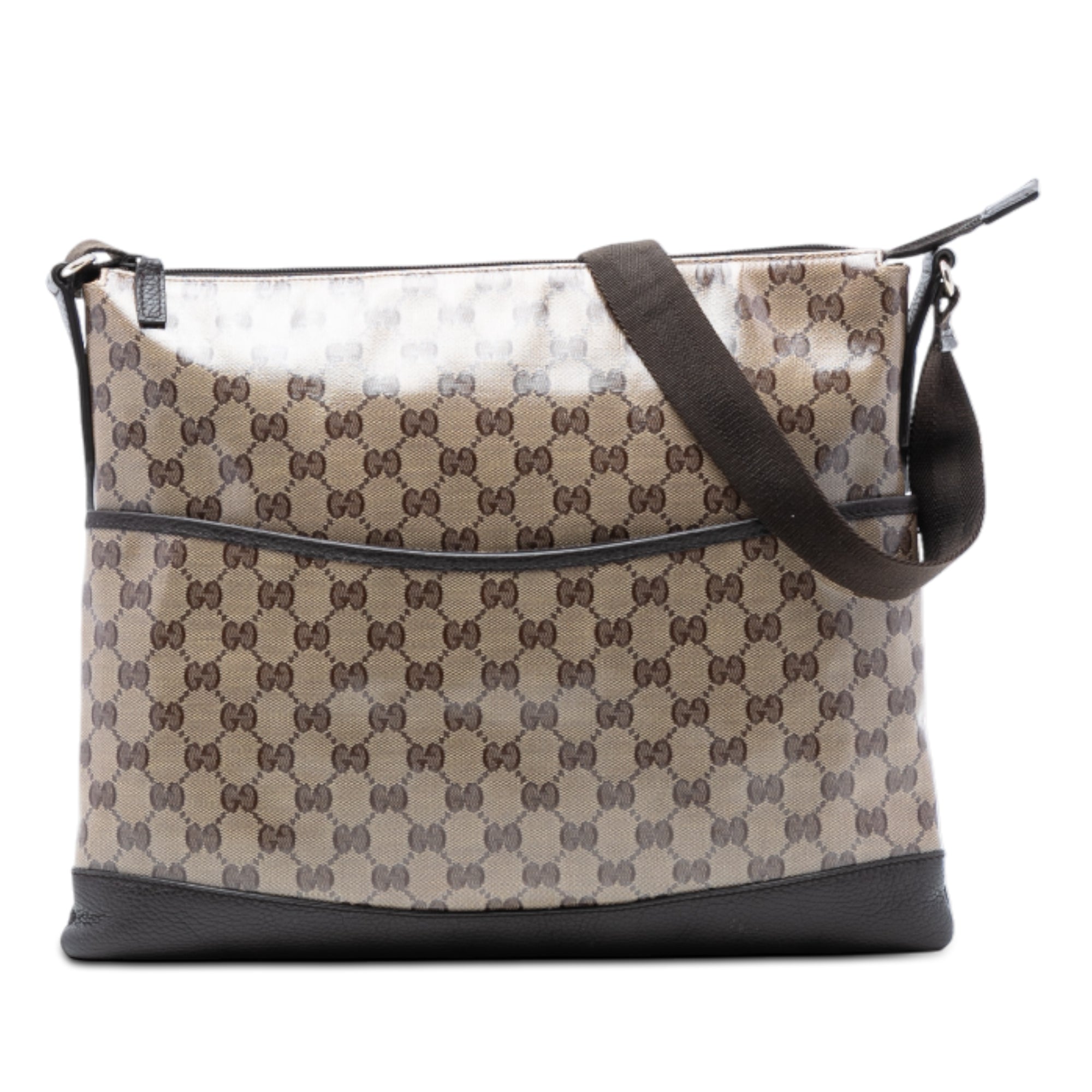 Zip Messenger Bag GG Coated Canvas Medium