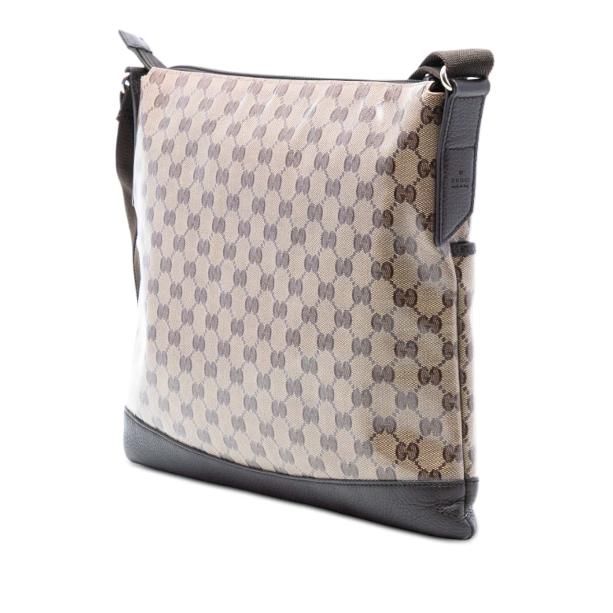 Zip Messenger Bag GG Coated Canvas Medium