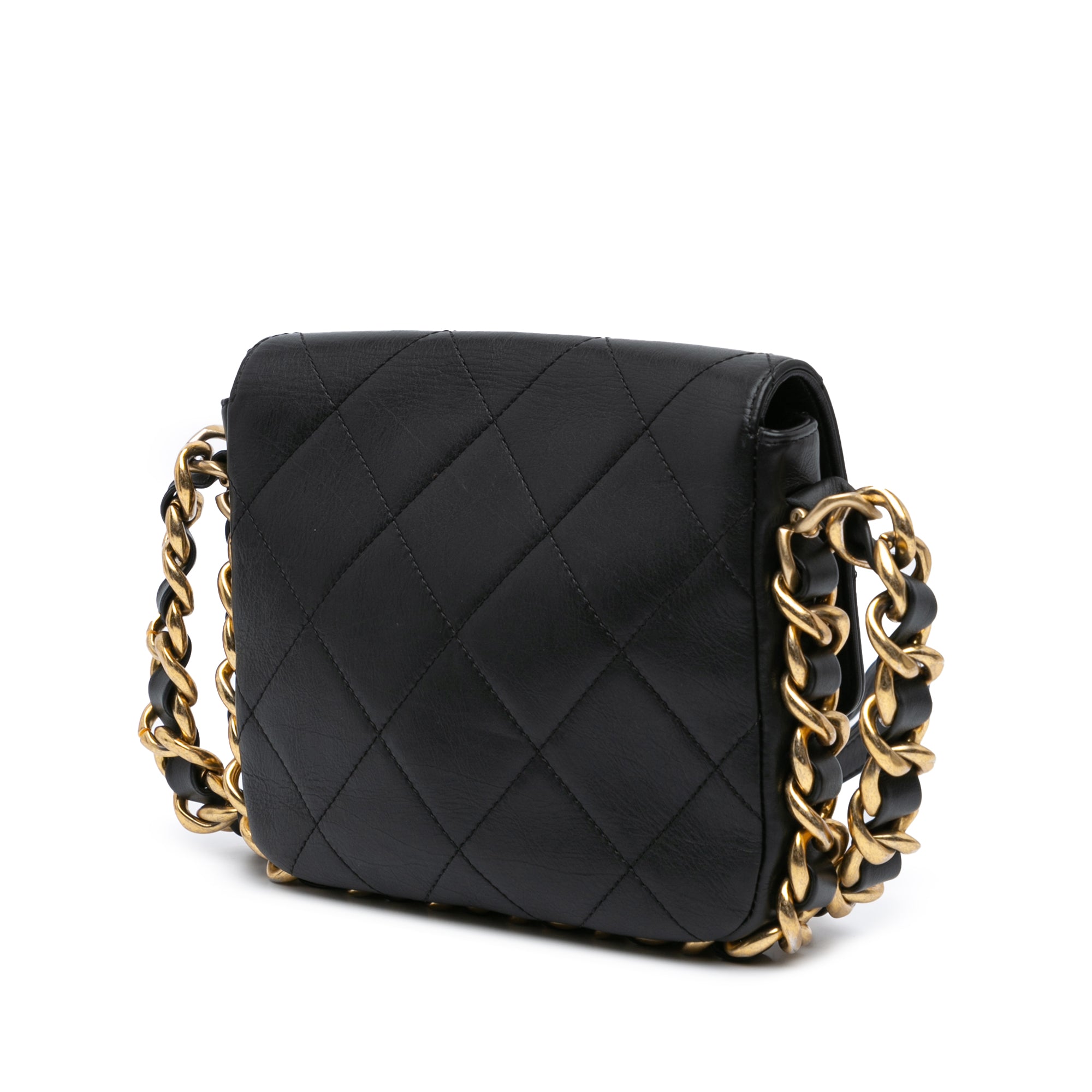 Framing Chain Flap Bag Quilted Calfskin Small