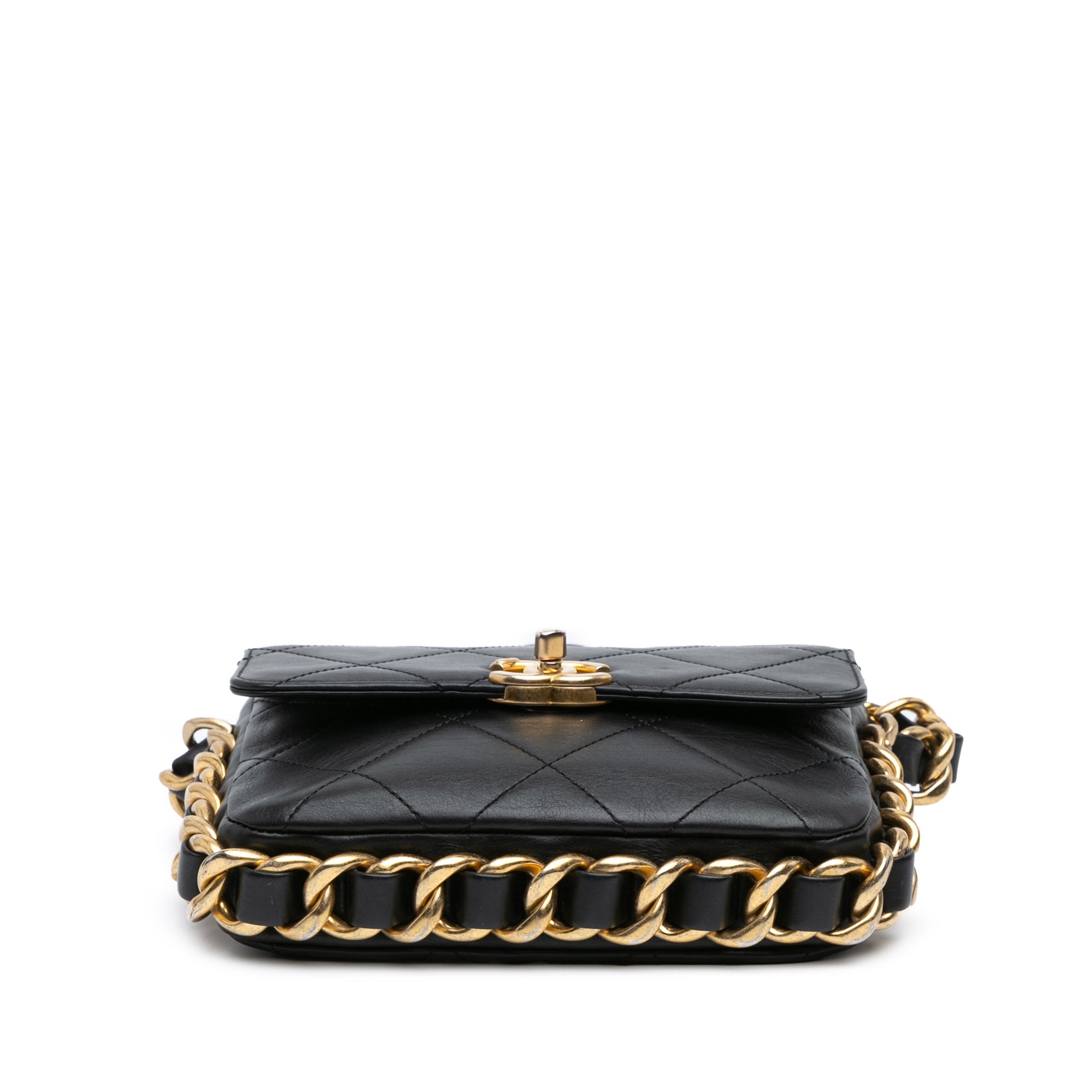 Framing Chain Flap Bag Quilted Calfskin Small