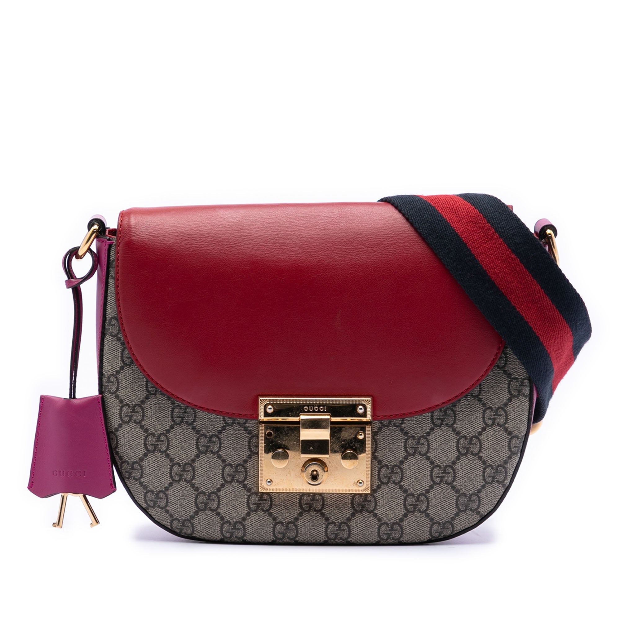 Padlock Saddle Shoulder Bag GG Coated Canvas and Leather Medium