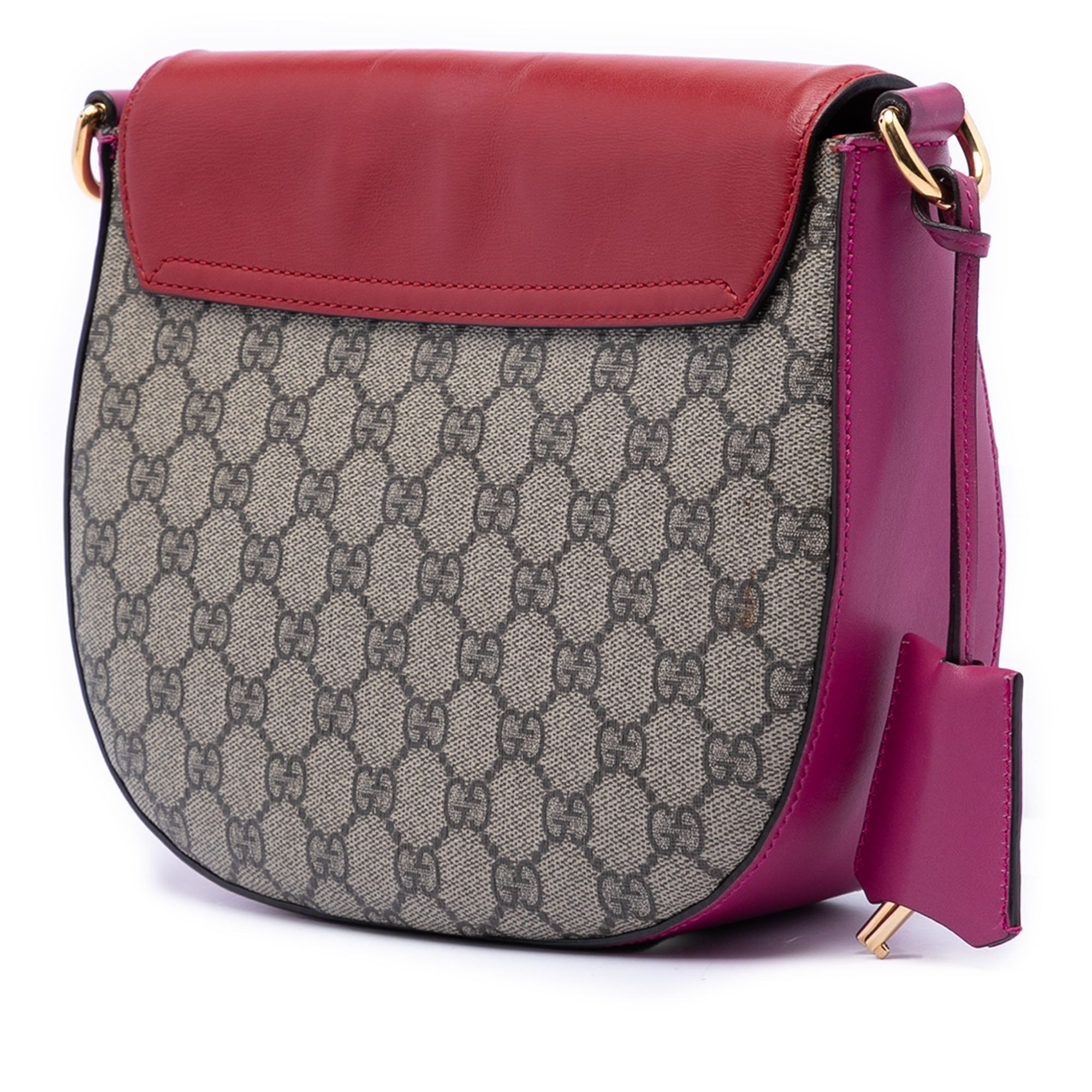 Padlock Saddle Shoulder Bag GG Coated Canvas and Leather Medium
