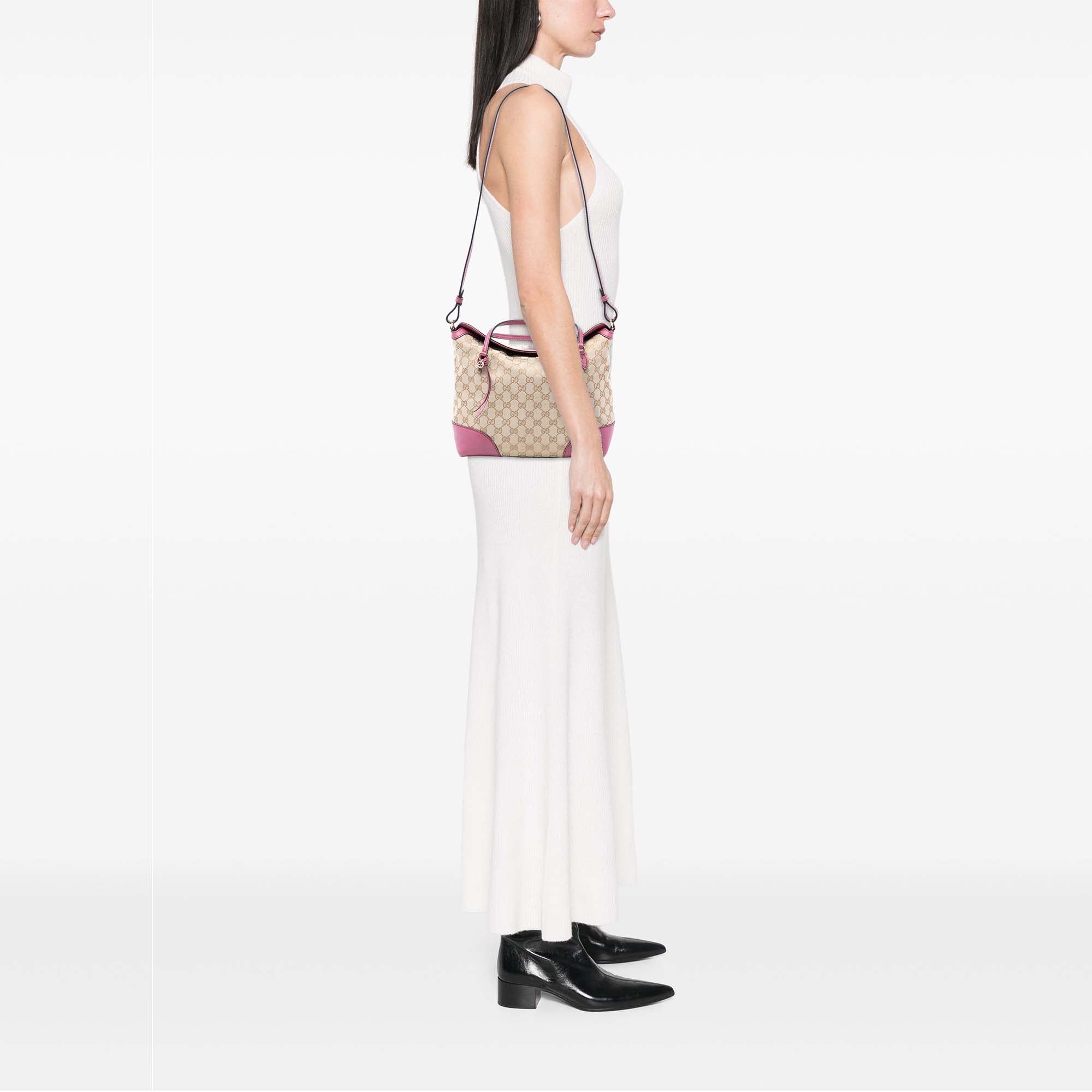 Bree Convertible Top Handle Bag GG Canvas with Leather Medium