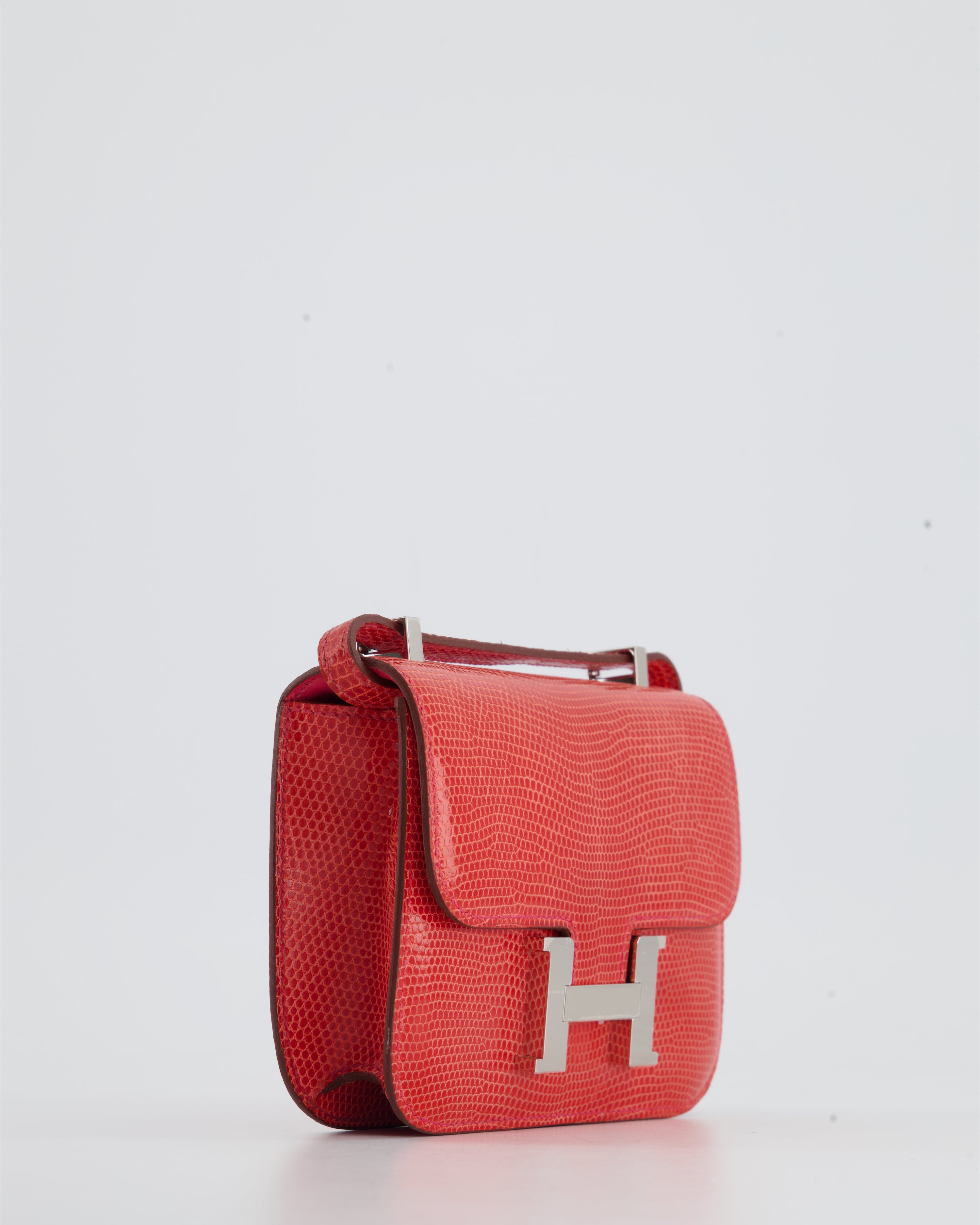 *RARE* Hermès Constance II Micro Bag in Rouge Lizard with Palladium Hardware