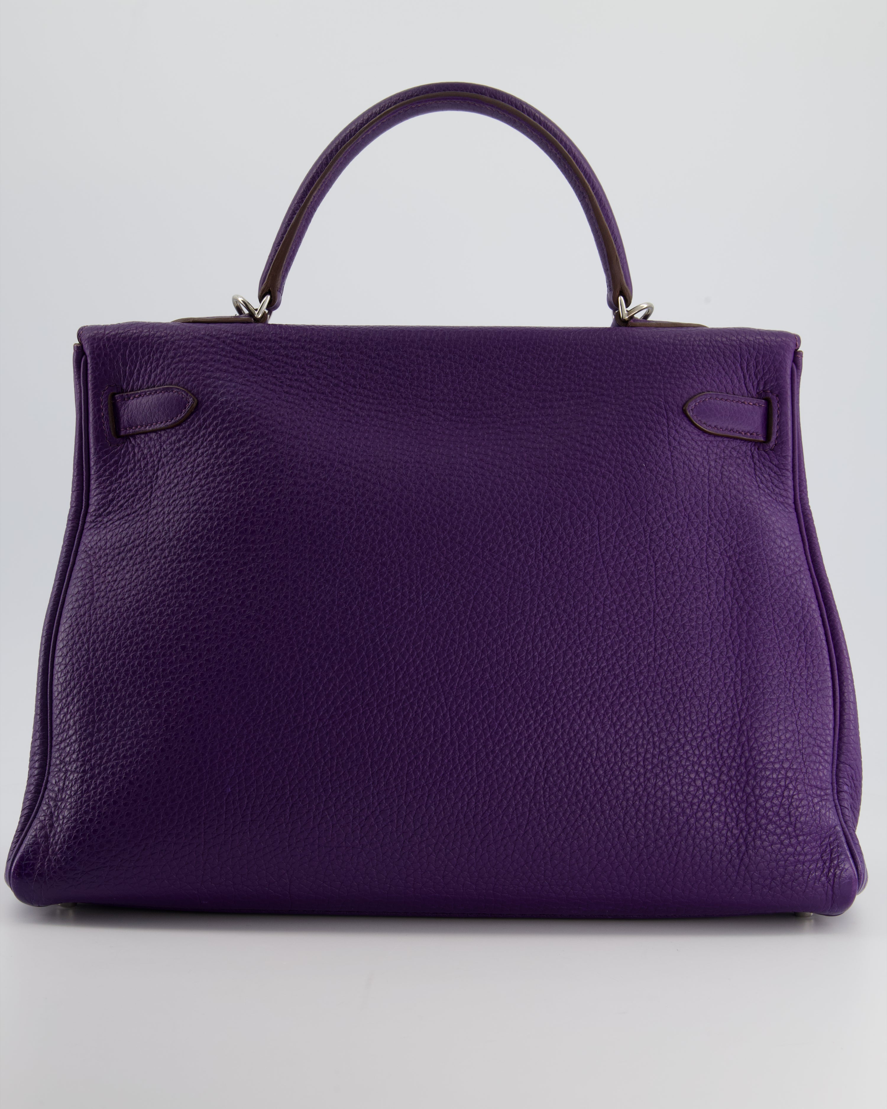 Hermès Kelly 35 Retourne Bag in Iris Togo Leather with Palladium Hardware