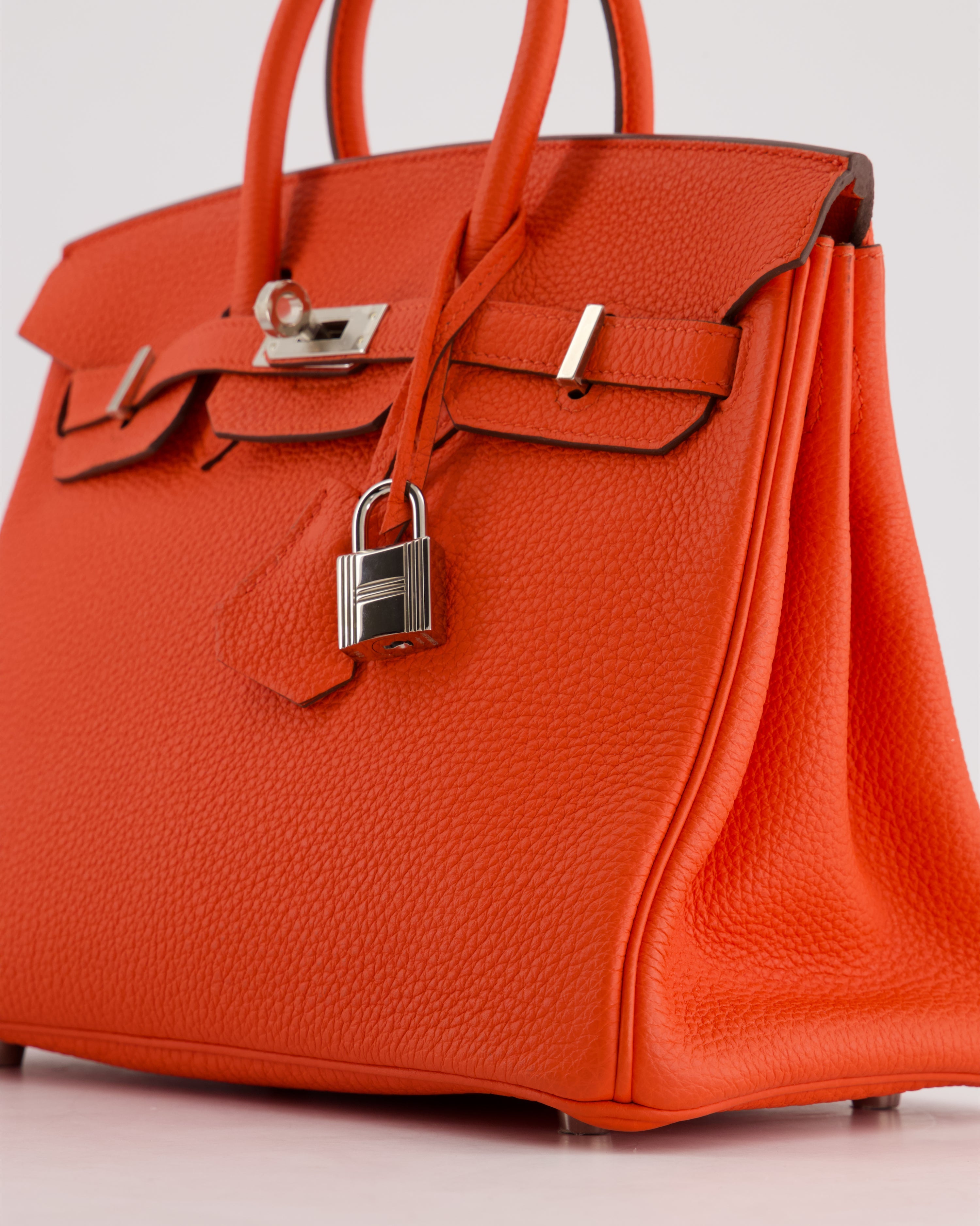 Hermès Birkin 25 Retourne Bag in Capucine Togo Leather and Palladium Hardware