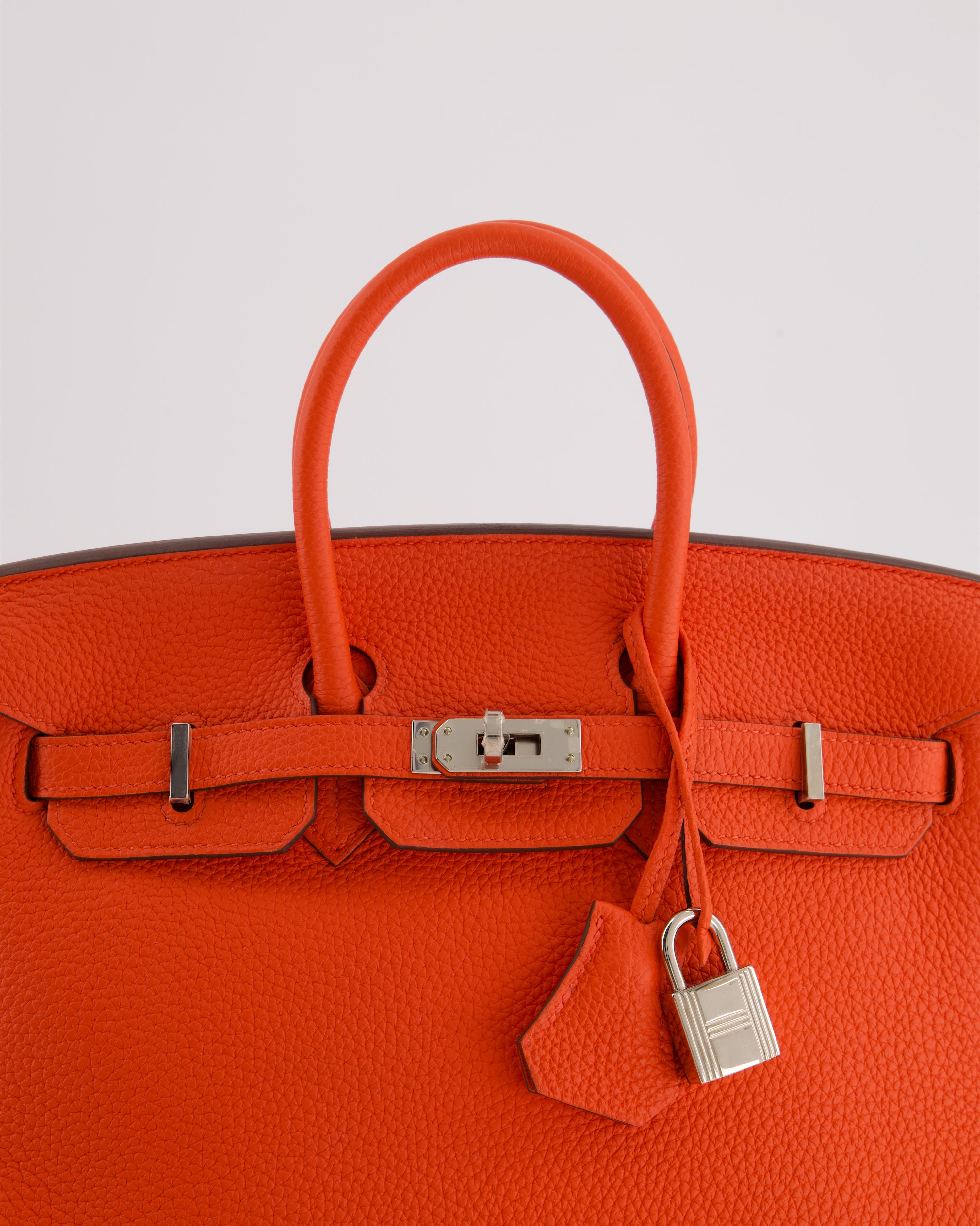 Hermès Birkin 25 Retourne Bag in Capucine Togo Leather and Palladium Hardware