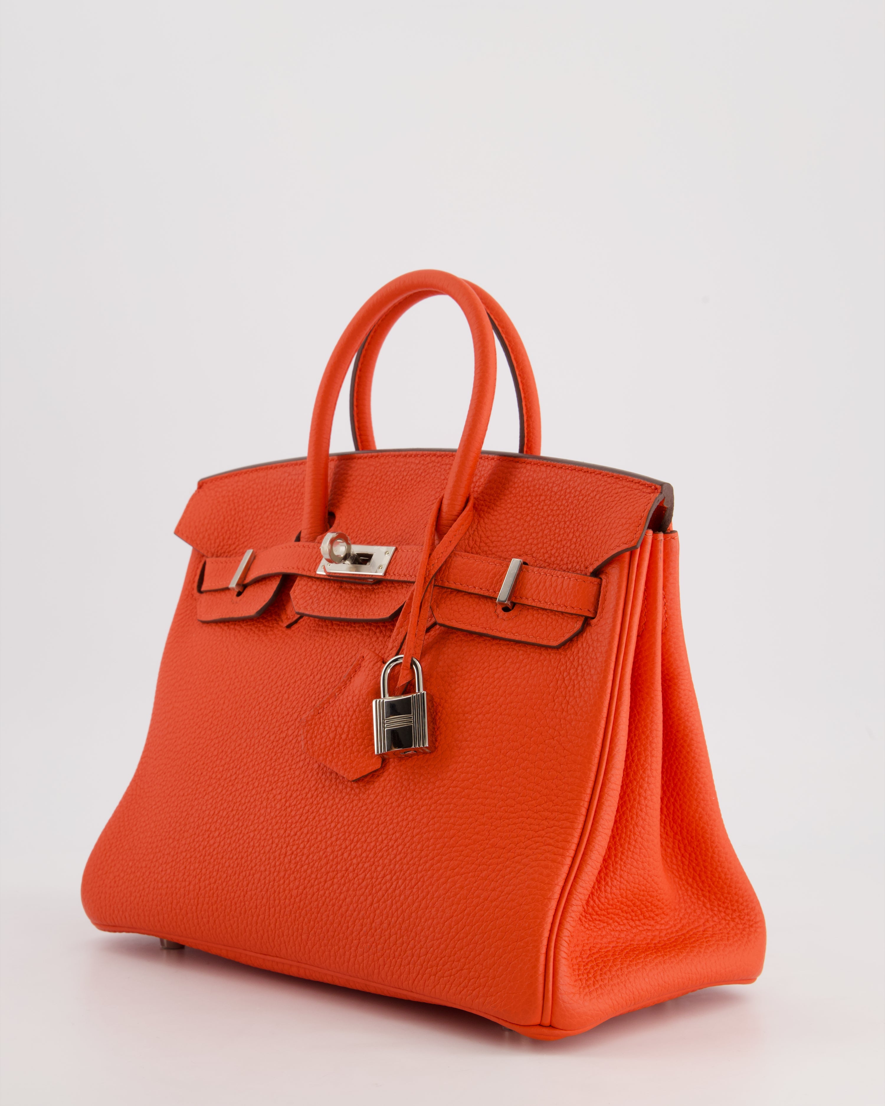Hermès Birkin 25 Retourne Bag in Capucine Togo Leather and Palladium Hardware