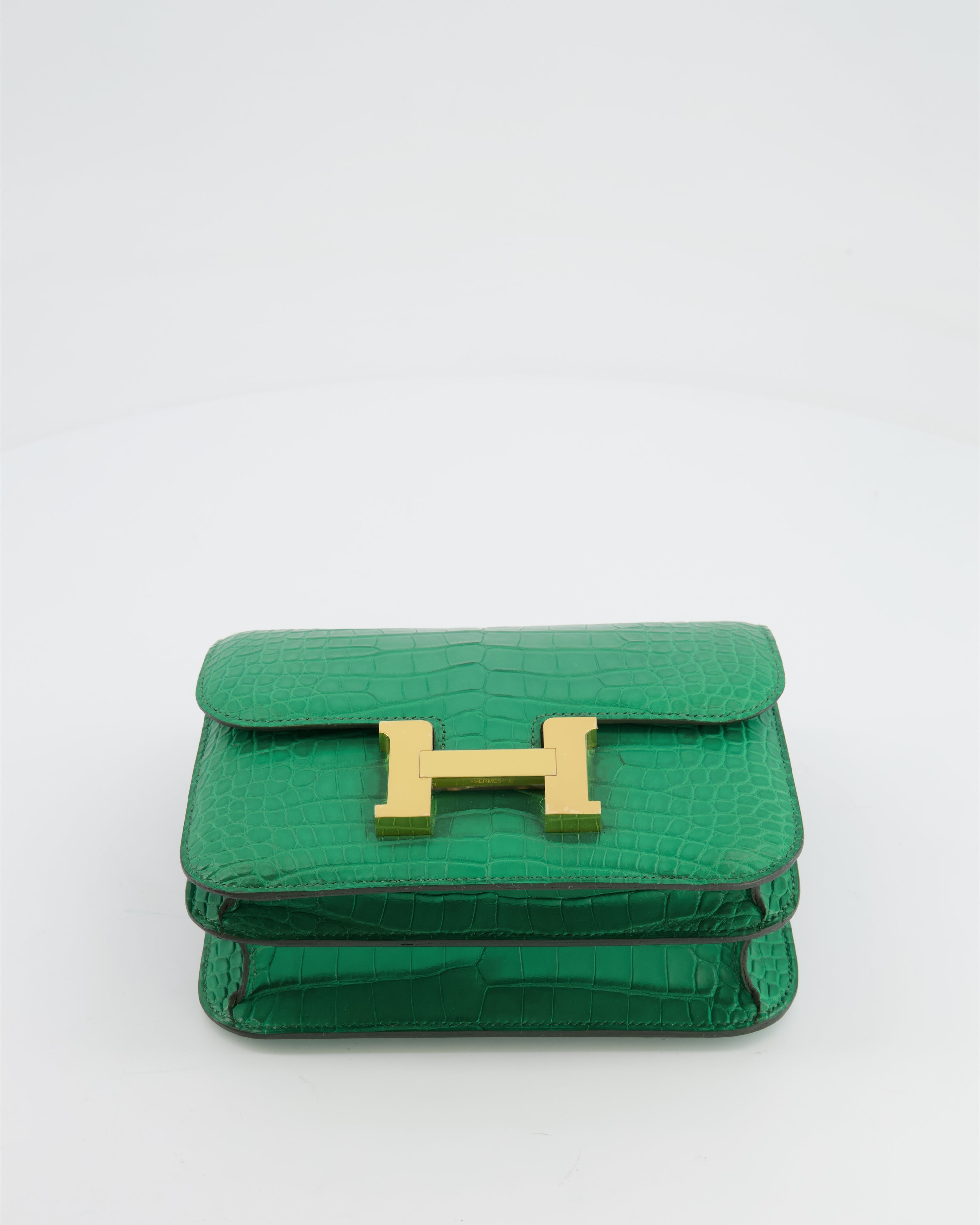 *STORE FRESH* Hermès Constance III 18 Bag in Cactus Alligator Mississippiensis Leather with Gold Hardware