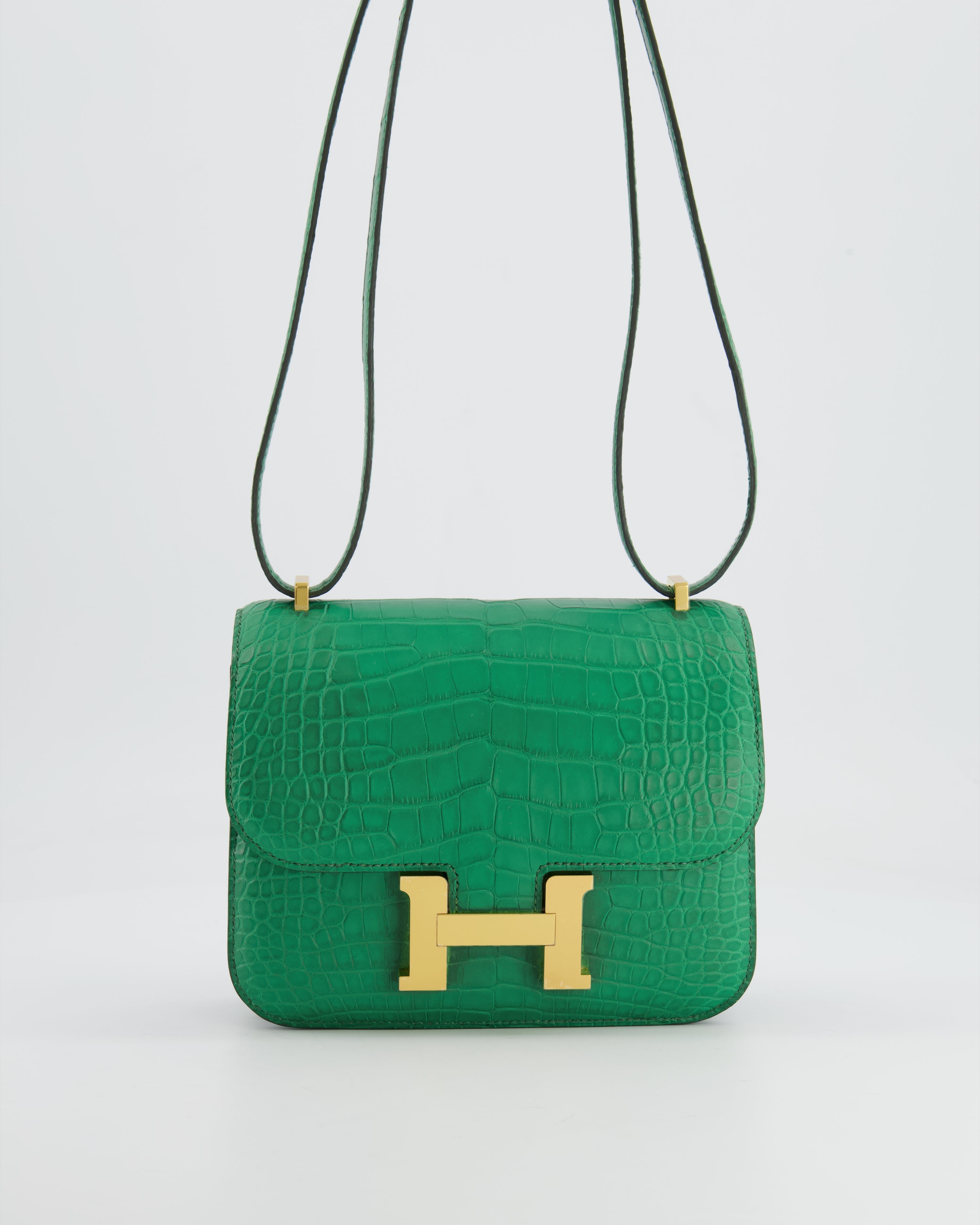 *STORE FRESH* Hermès Constance III 18 Bag in Cactus Alligator Mississippiensis Leather with Gold Hardware