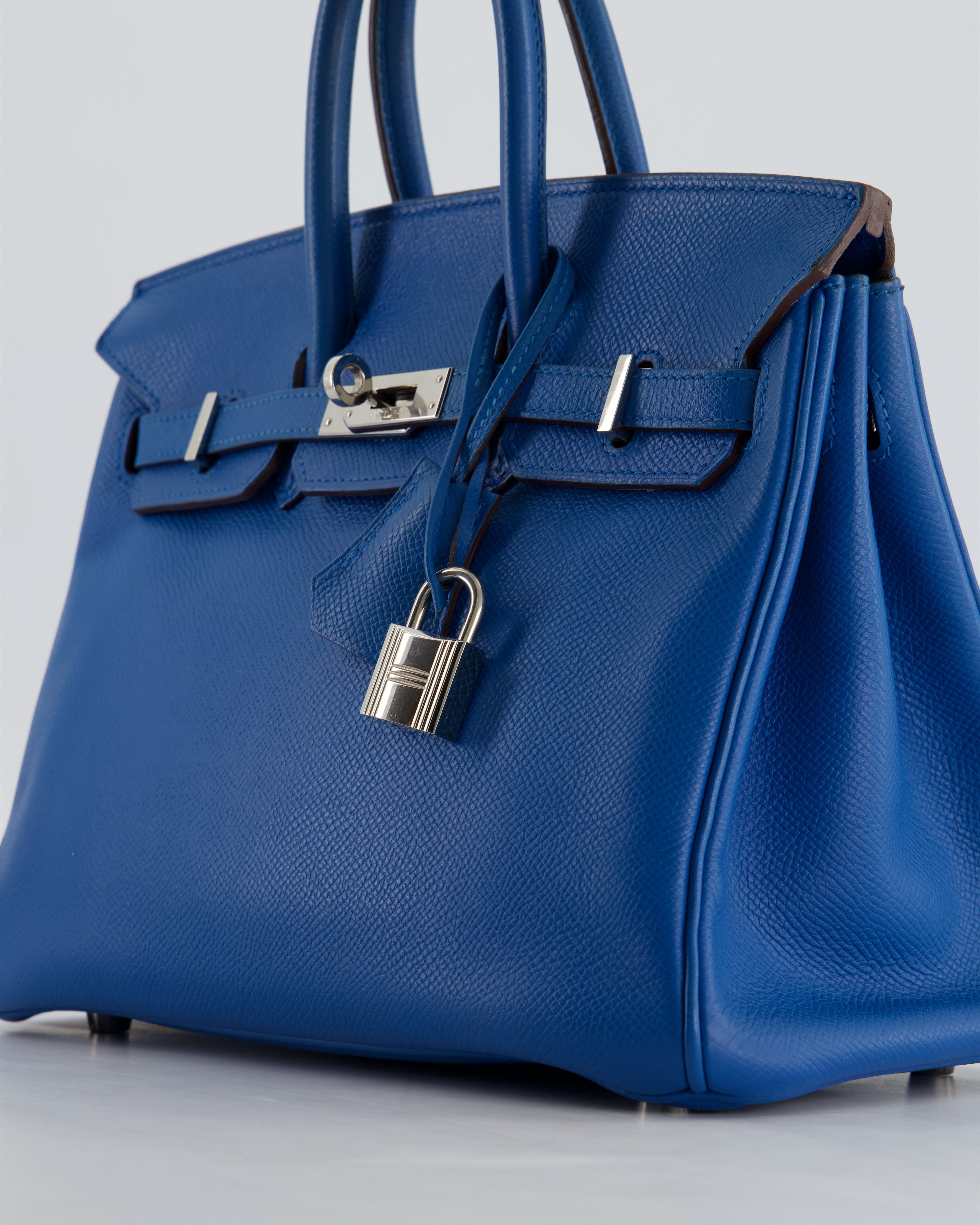 *FIRE PRICE* Hermès Birkin 25 Retourne Bag in Bleu De Galice Epsom Leather with Palladium Hardware