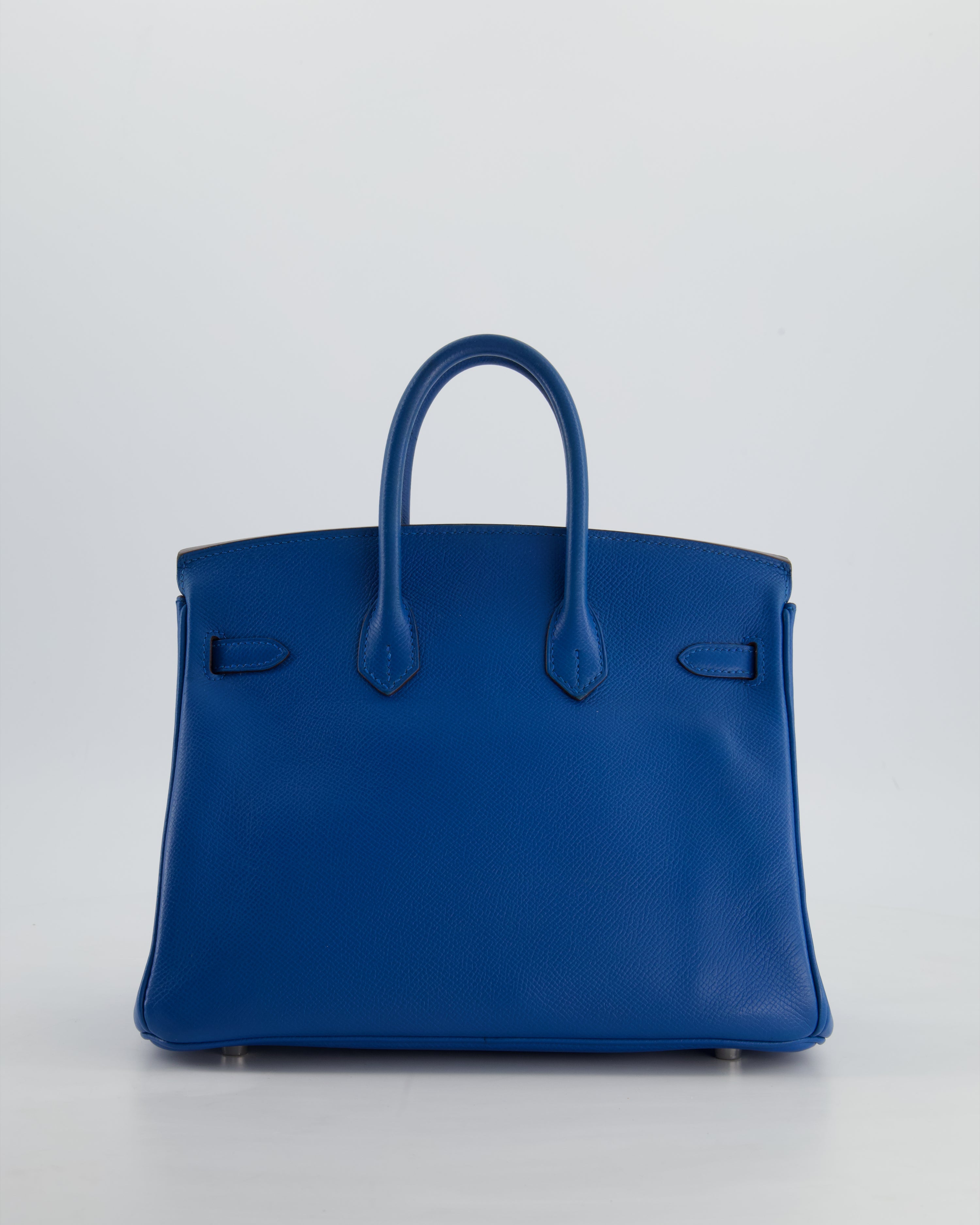 *FIRE PRICE* Hermès Birkin 25 Retourne Bag in Bleu De Galice Epsom Leather with Palladium Hardware