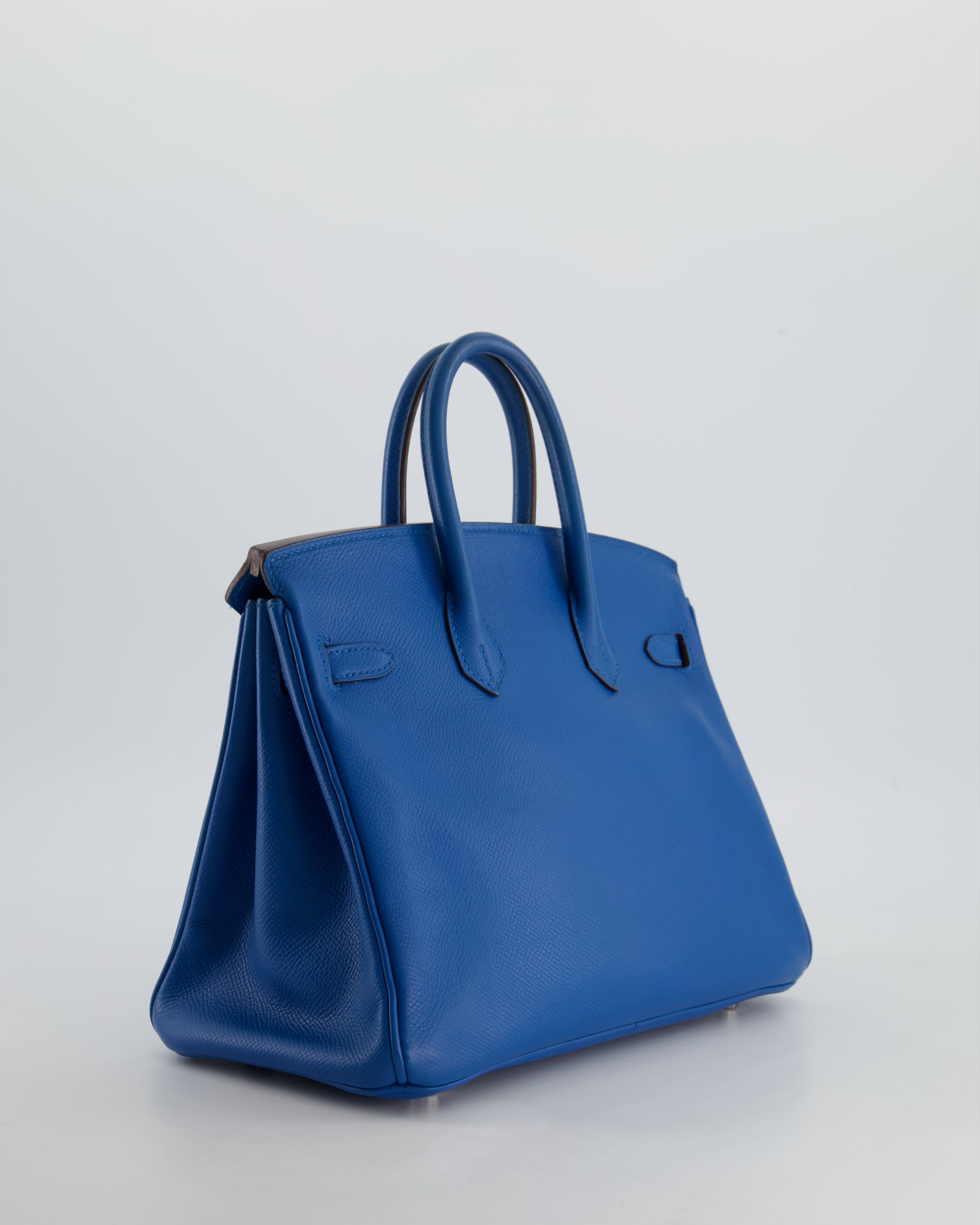 *FIRE PRICE* Hermès Birkin 25 Retourne Bag in Bleu De Galice Epsom Leather with Palladium Hardware
