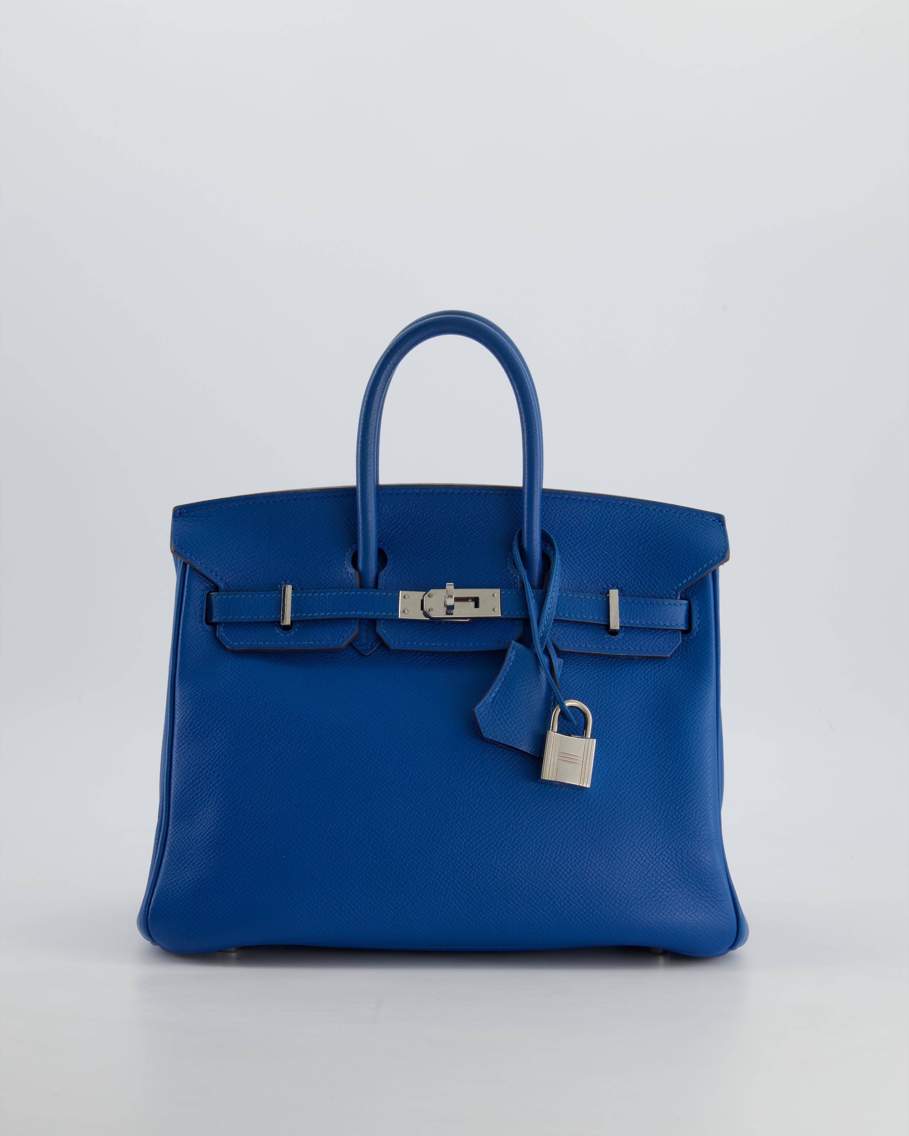 *FIRE PRICE* Hermès Birkin 25 Retourne Bag in Bleu De Galice Epsom Leather with Palladium Hardware