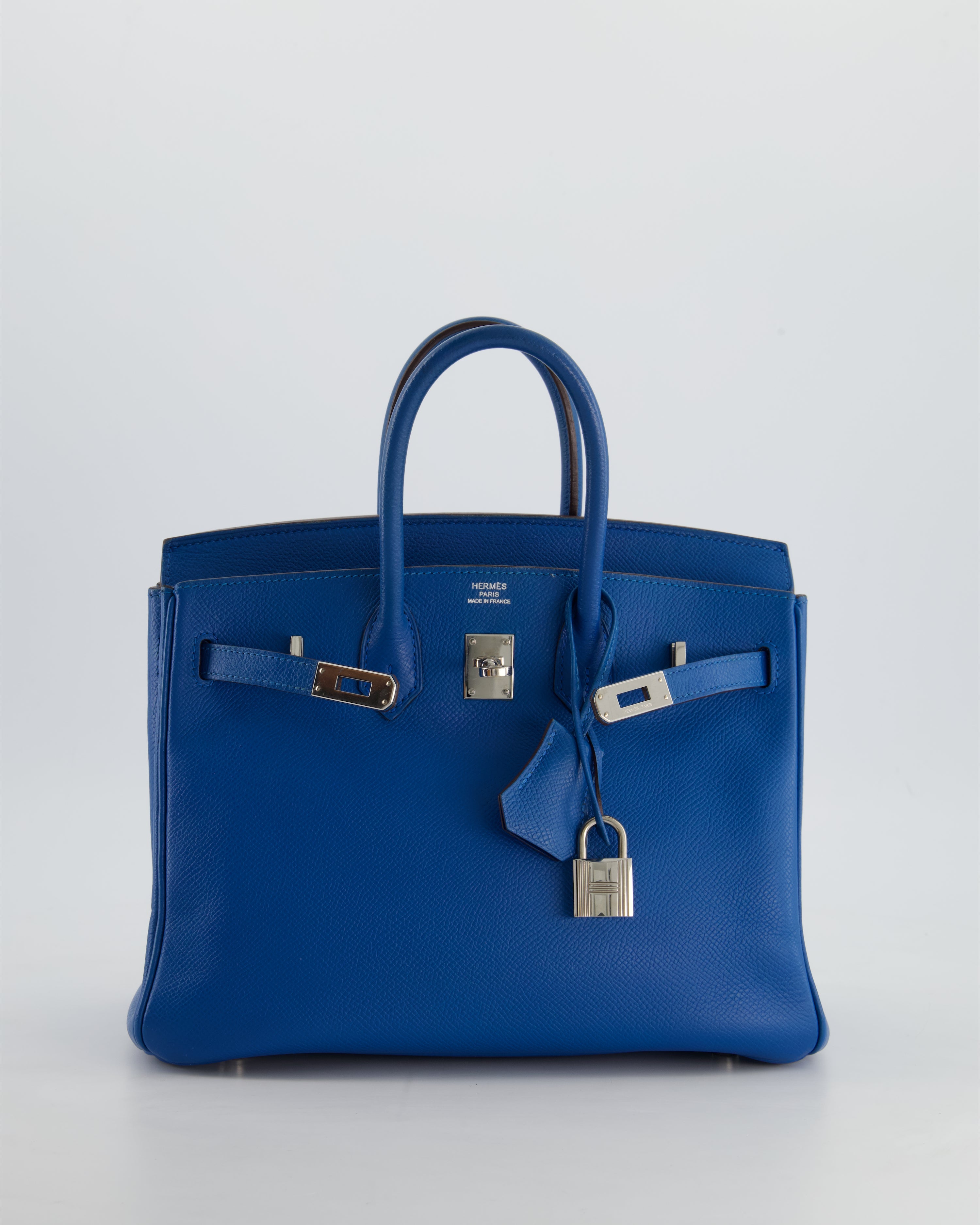 *FIRE PRICE* Hermès Birkin 25 Retourne Bag in Bleu De Galice Epsom Leather with Palladium Hardware