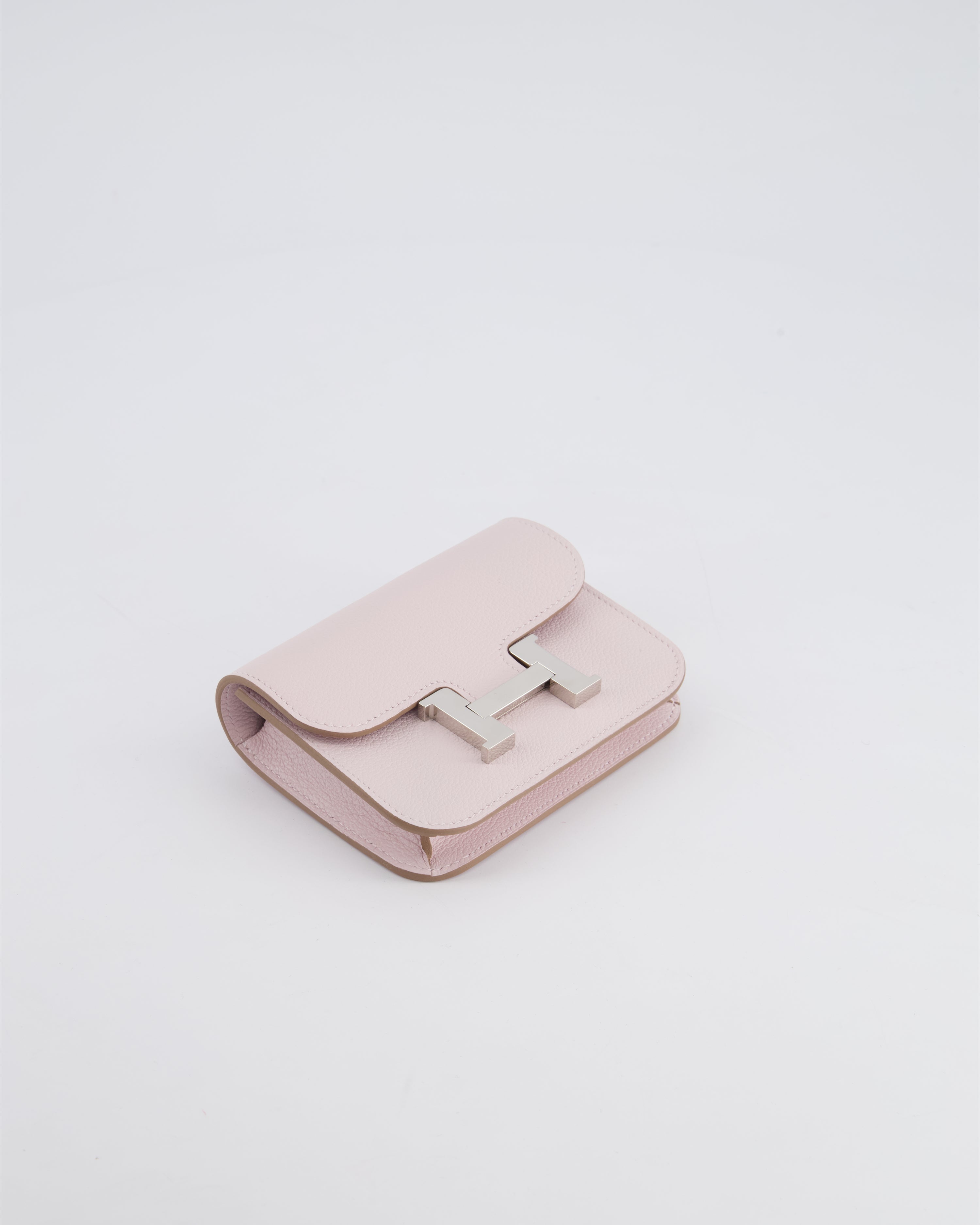 Hermès Constance Slim Belt Wallet Bag in Mauve Pale Evercolor Leather with Palladium Hardware