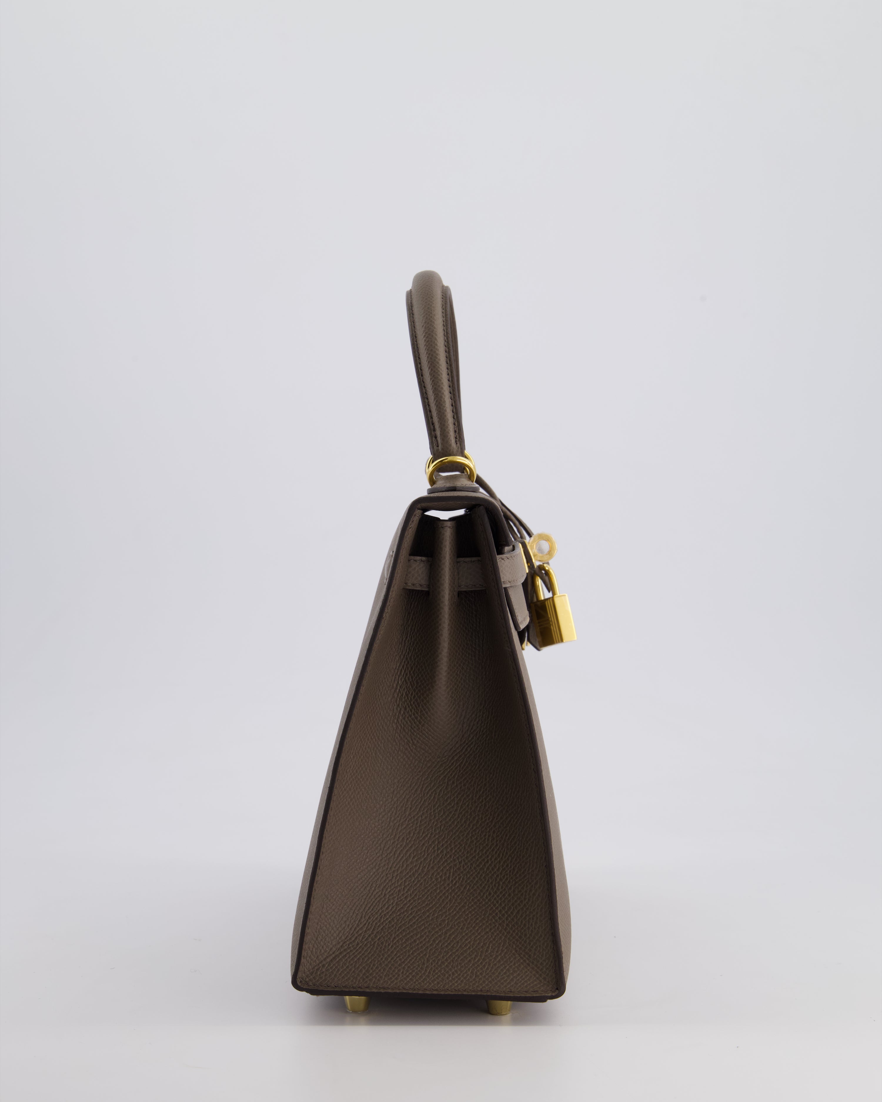 *RARE* Hermès Kelly 25 Sellier Bag in Gris Etain Epsom Leather with Gold Hardware
