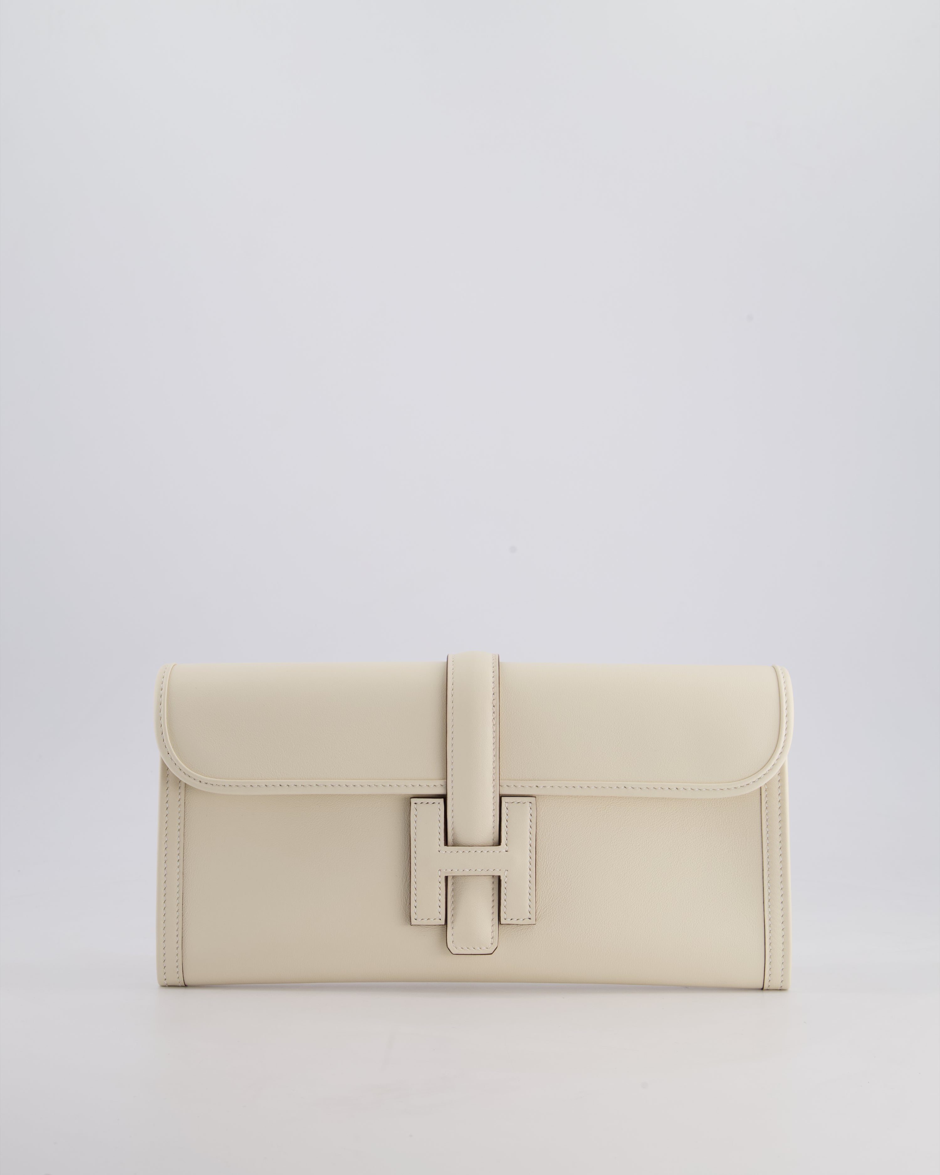 Hermès Jige Elan 29cm Clutch Bag in Nata Evercolour Leather