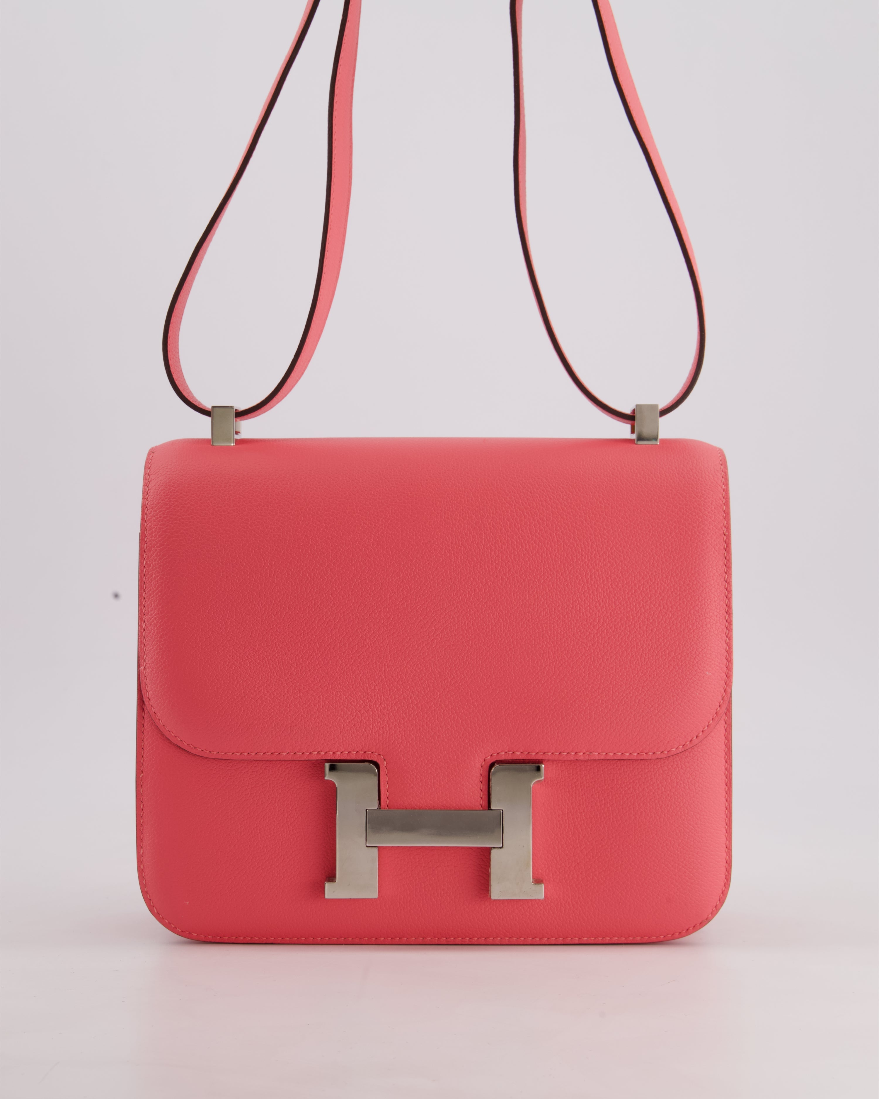 *HOT* Hermès Constance III 24 Bag in Rose Azalee Evercolour Leather with Palladium Hardware