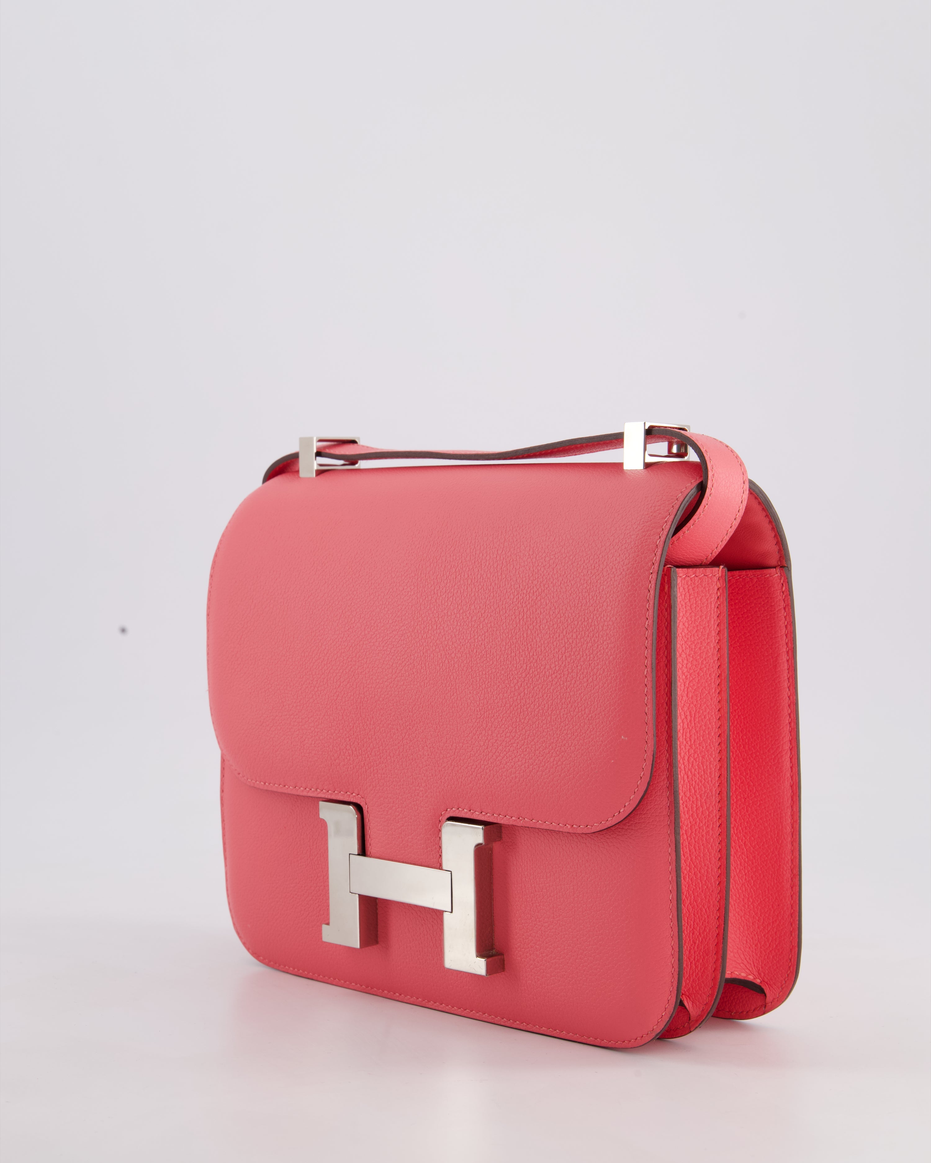 *HOT* Hermès Constance III 24 Bag in Rose Azalee Evercolour Leather with Palladium Hardware